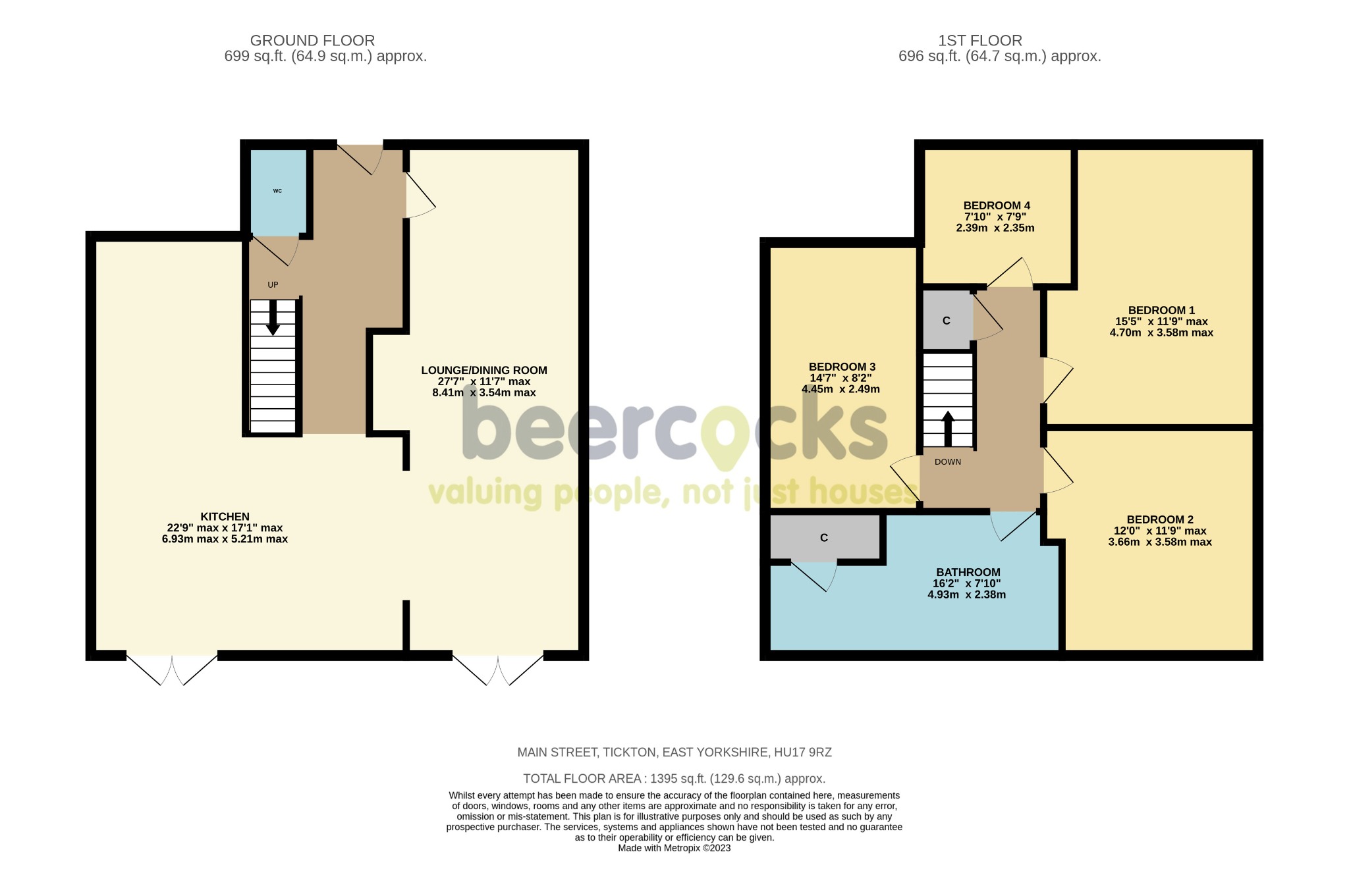 4 bed link detached house for sale in Main Street, Beverley - Property Floorplan
