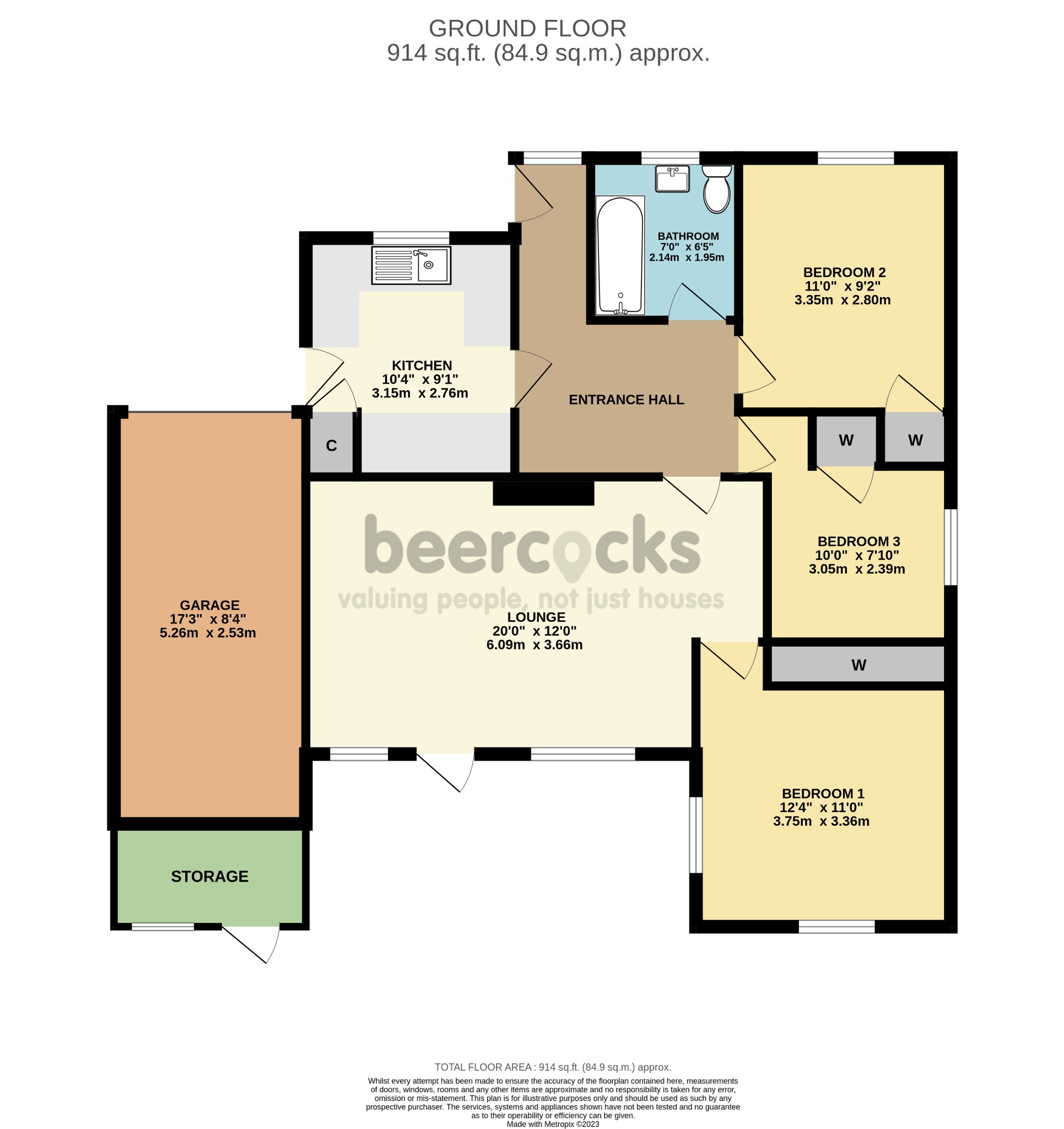 3 bed bungalow for sale in Molescroft Avenue, Beverley - Property Floorplan
