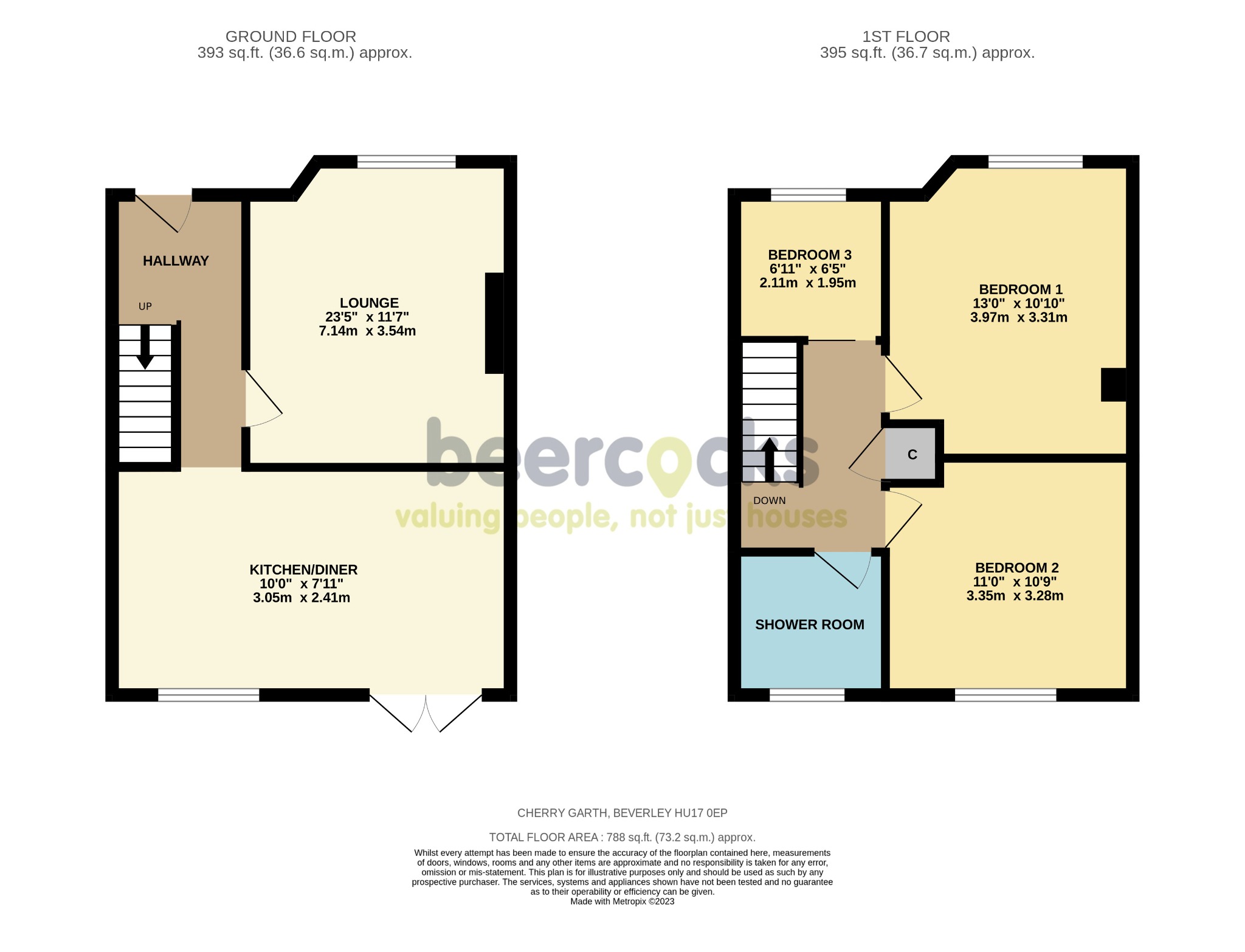 3 bed semi-detached house for sale in Cherry Garth, Beverley - Property Floorplan