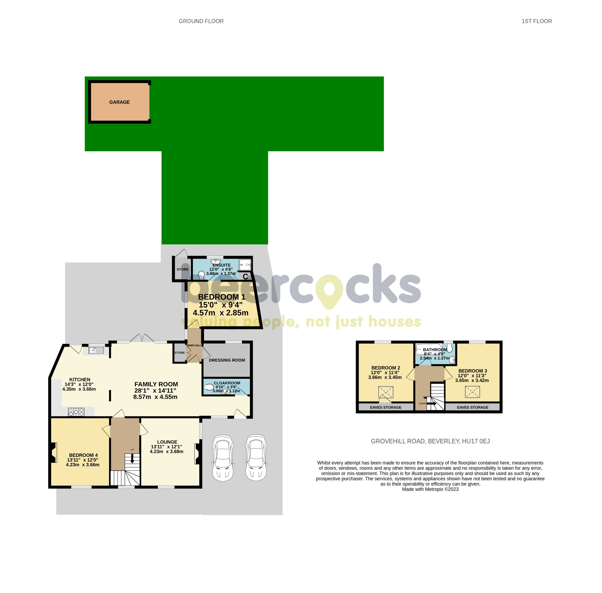 4 bed semi-detached house for sale in Grovehill Road, Beverley - Property Floorplan