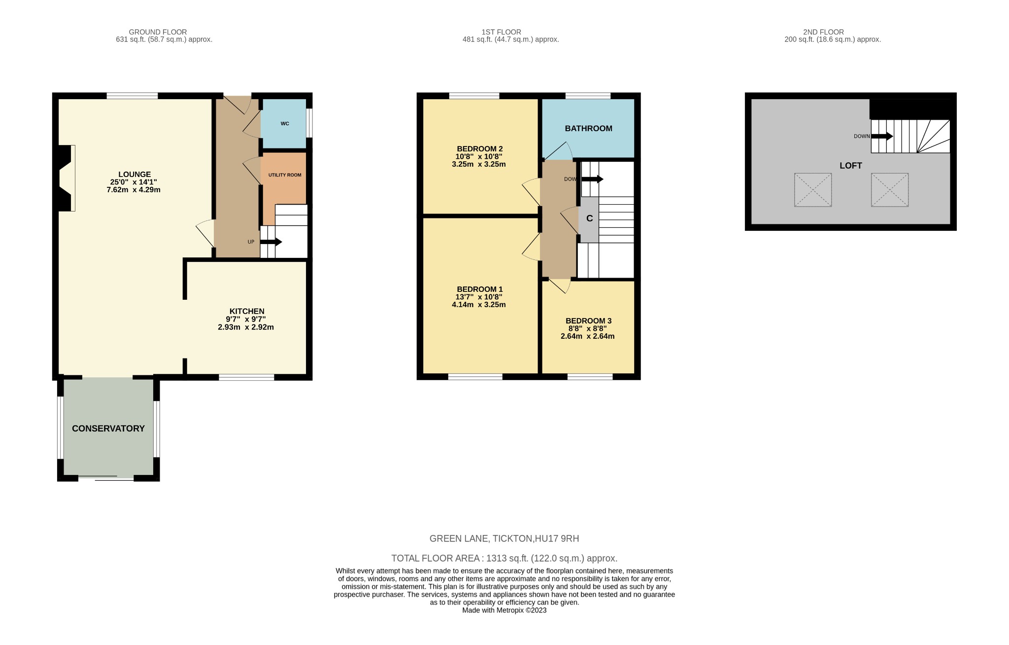 3 bed detached house for sale in Green Lane, Beverley - Property Floorplan