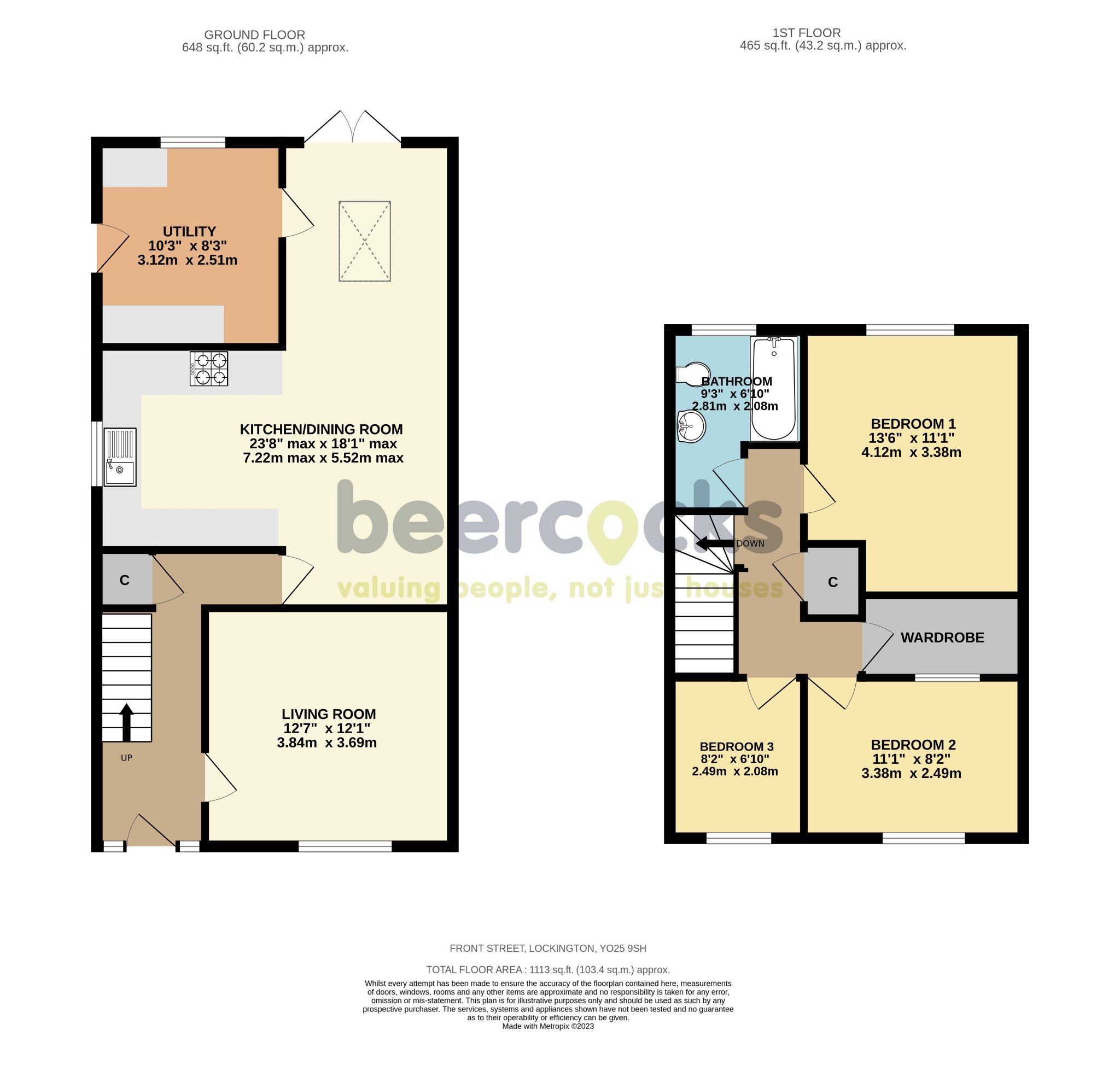 3 bed semi-detached house for sale in Front Street, Driffield - Property Floorplan