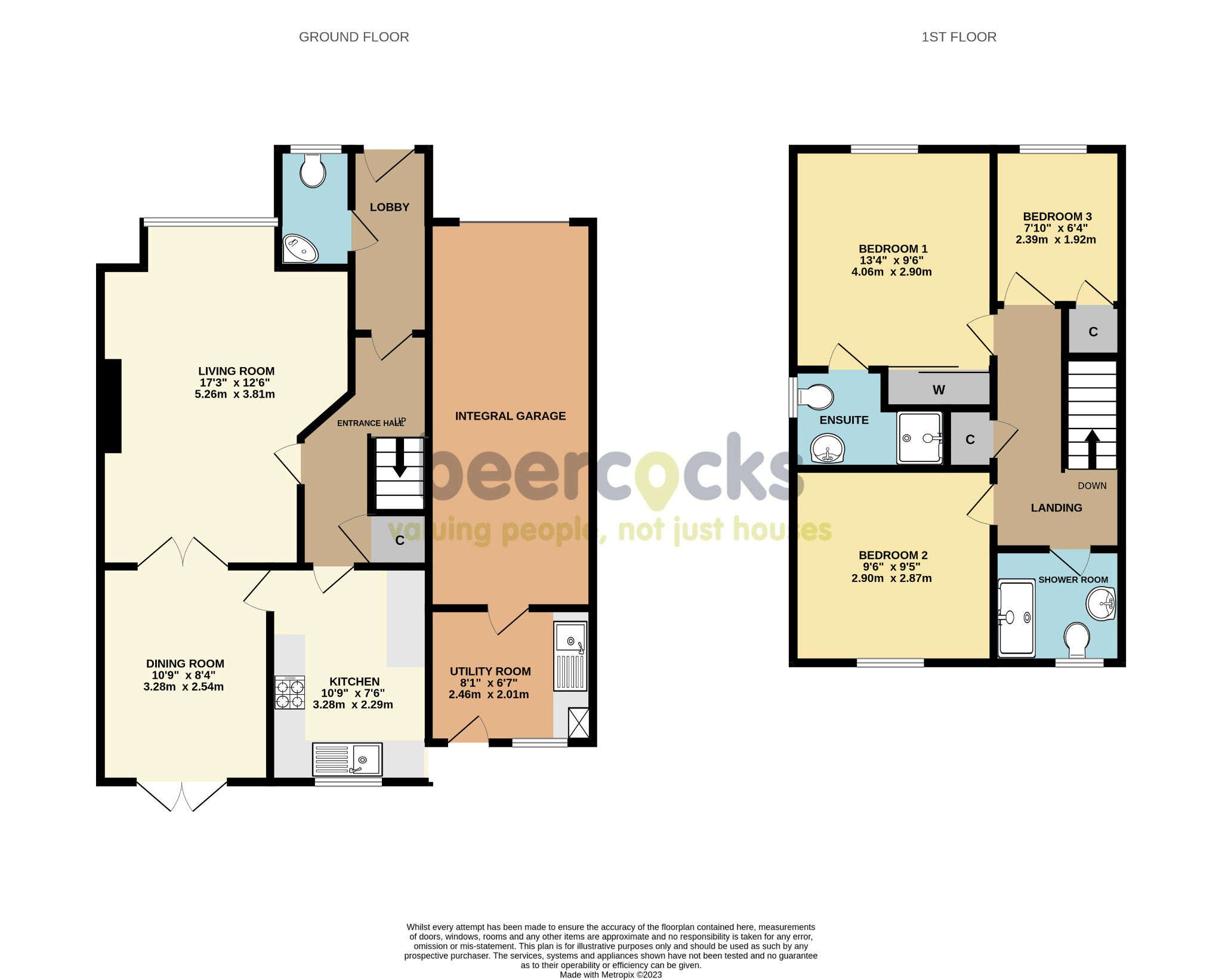3 bed link detached house for sale in Sackville Close, Beverley - Property Floorplan