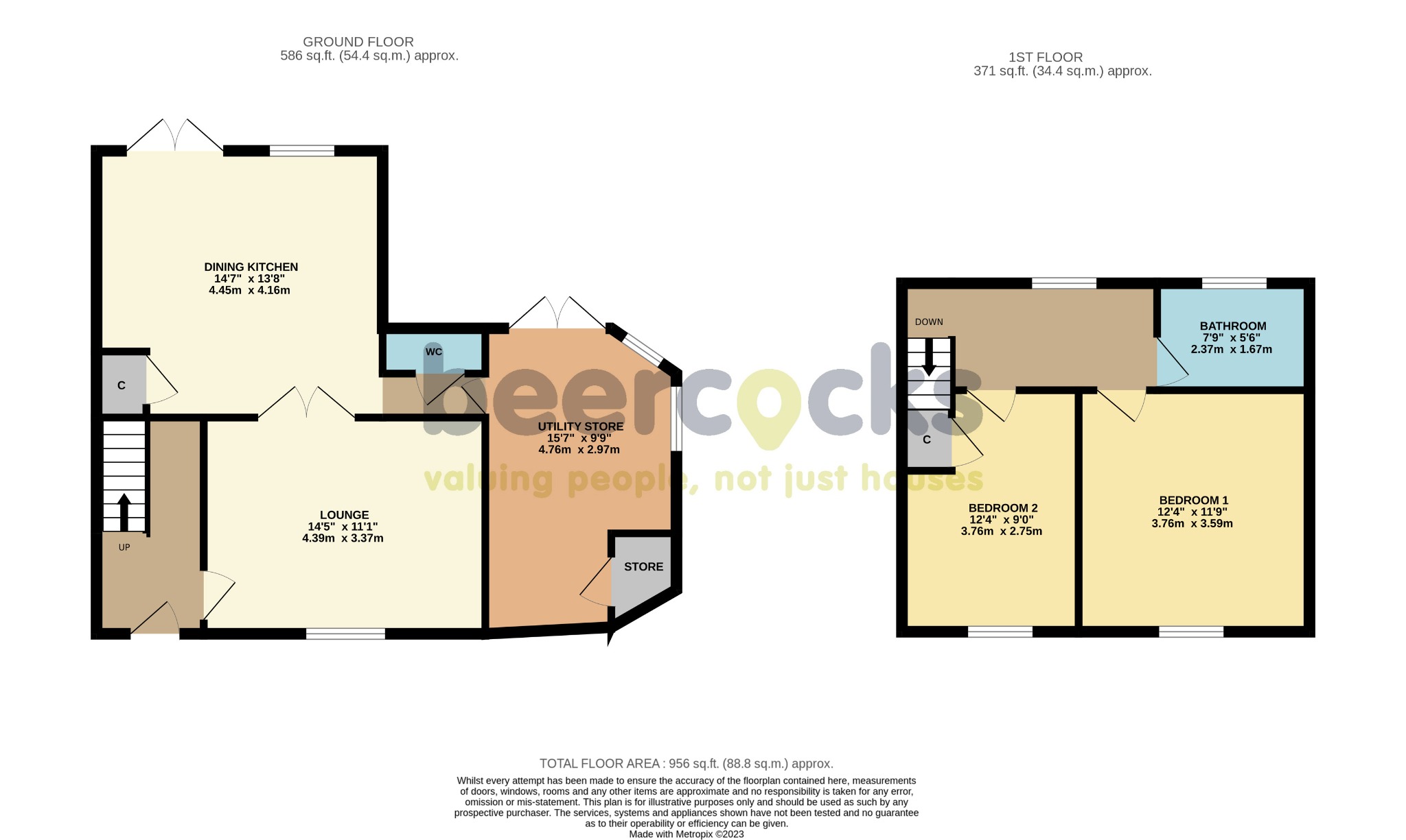 2 bed semi-detached house for sale in Coltman Avenue, Beverley - Property Floorplan