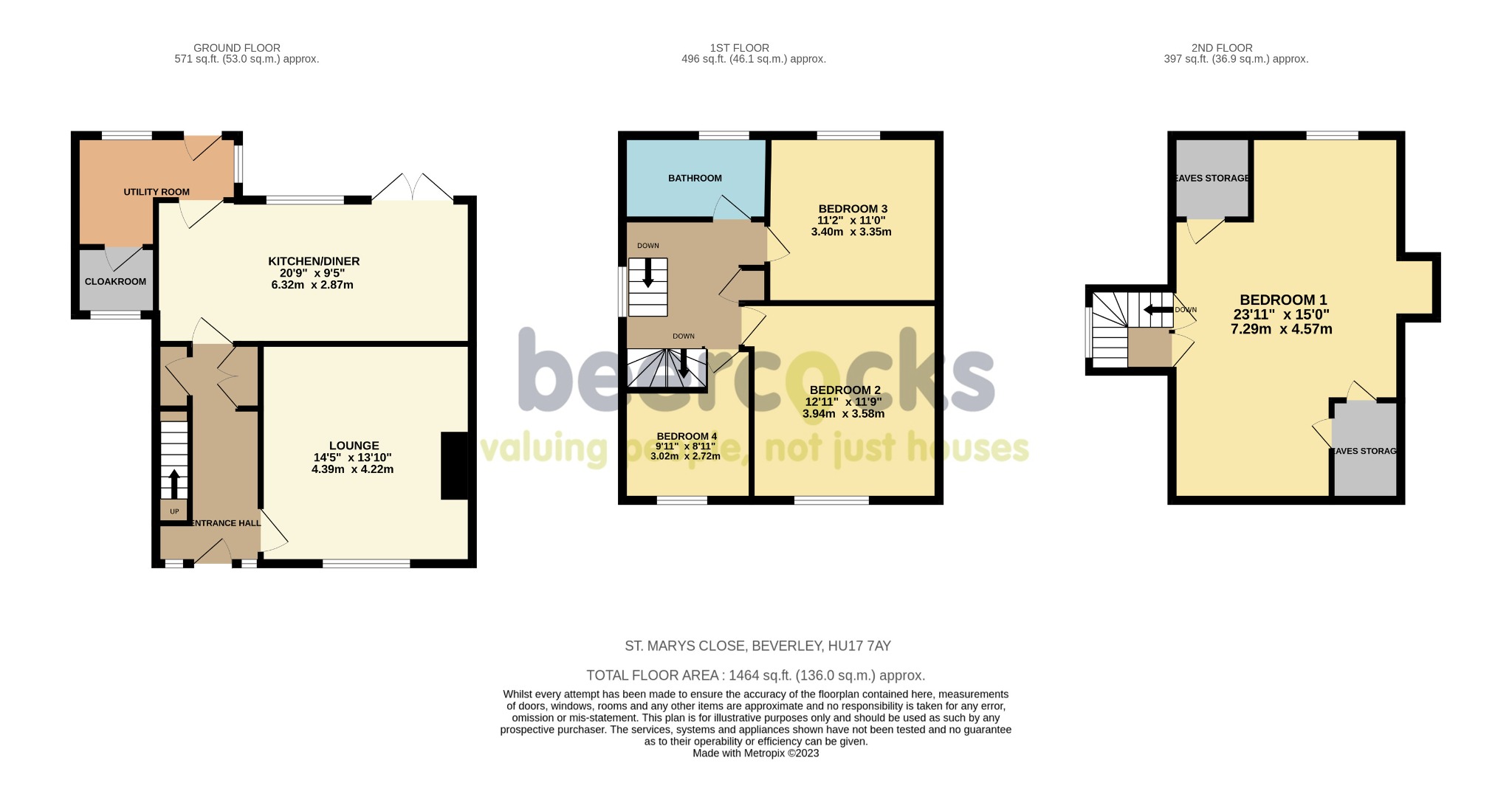 4 bed semi-detached house for sale in St Mary's Close, Beverley - Property Floorplan