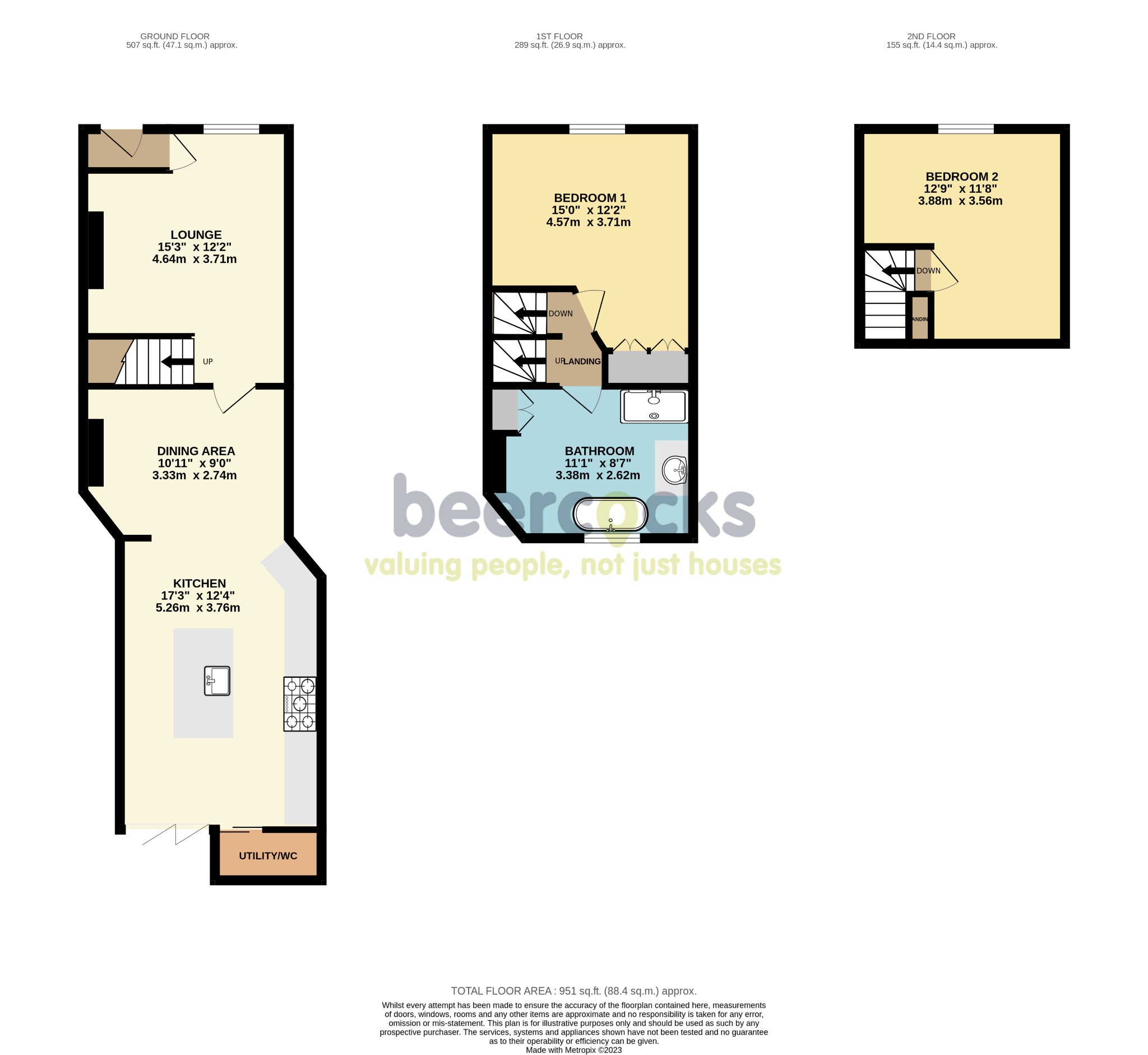 2 bed semi-detached house for sale in North Bar Without, Beverley - Property Floorplan