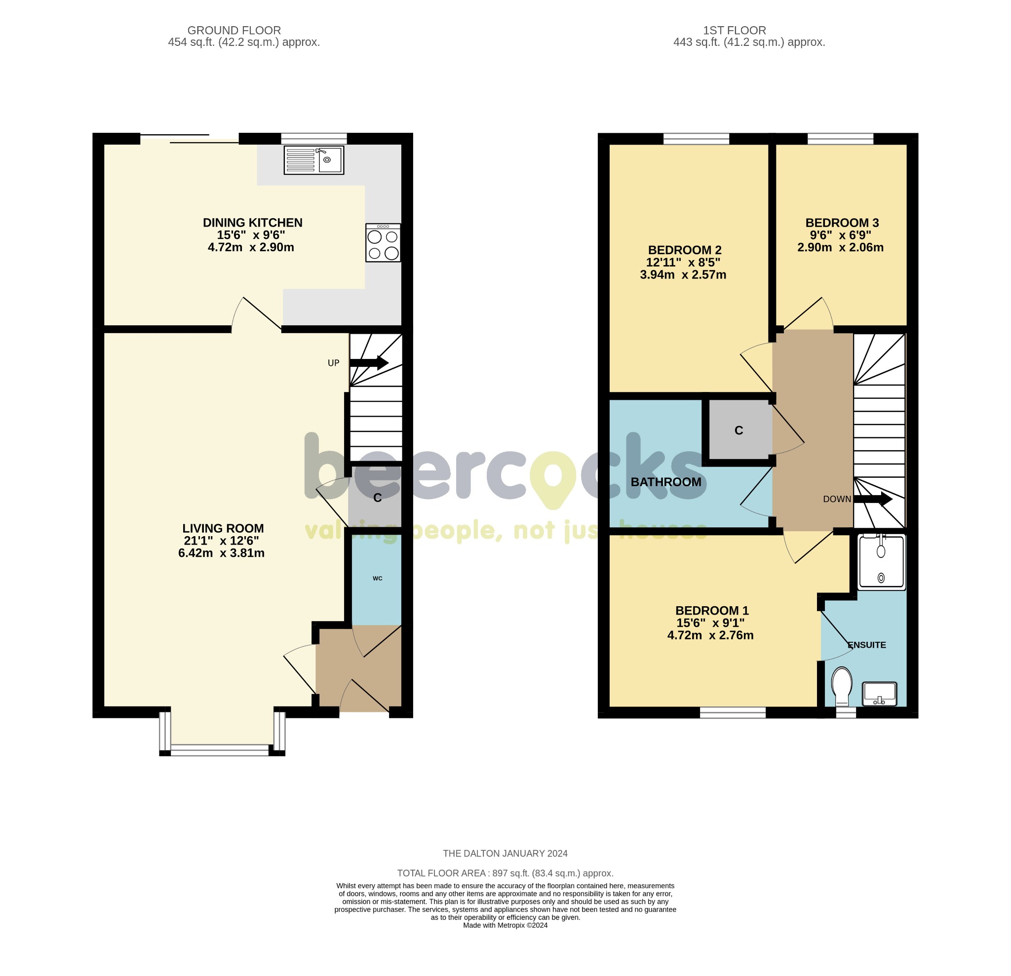 3 bed semi-detached house for sale, Beverley - Property Floorplan