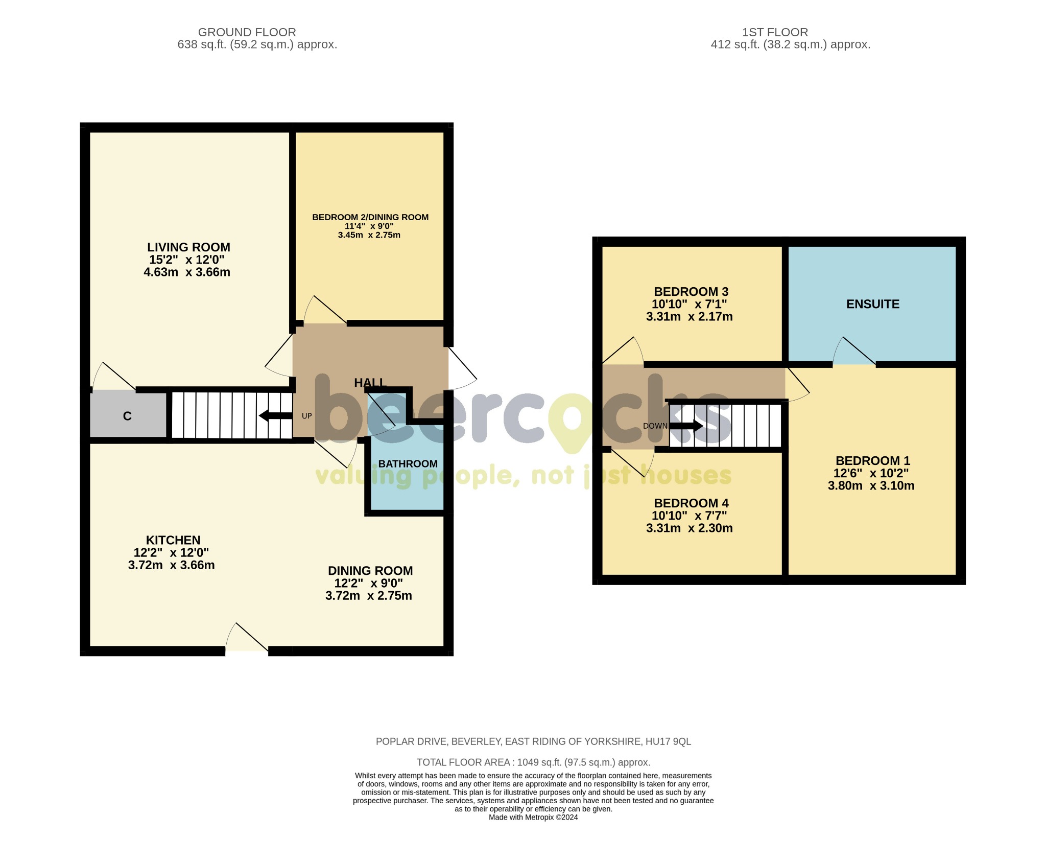 4 bed semi-detached house for sale in Poplar Drive, Beverley - Property Floorplan