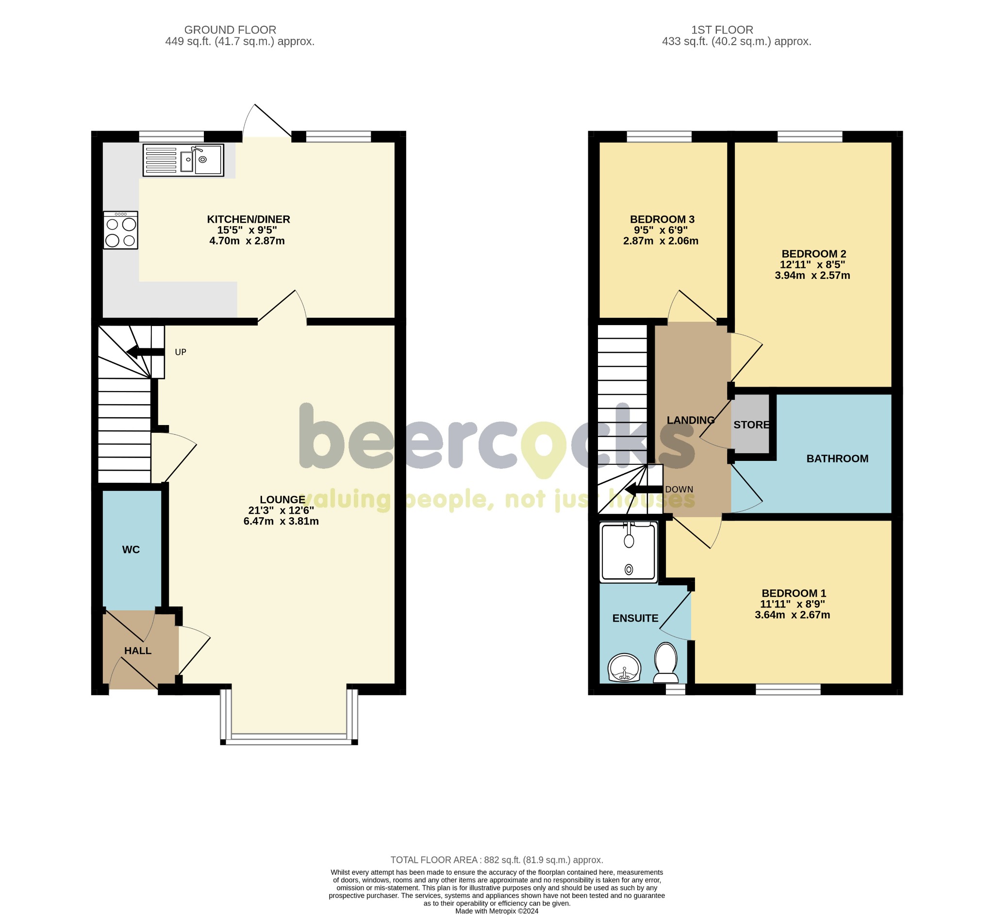 3 bed semi-detached house for sale in Hobson Close, Beverley - Property Floorplan