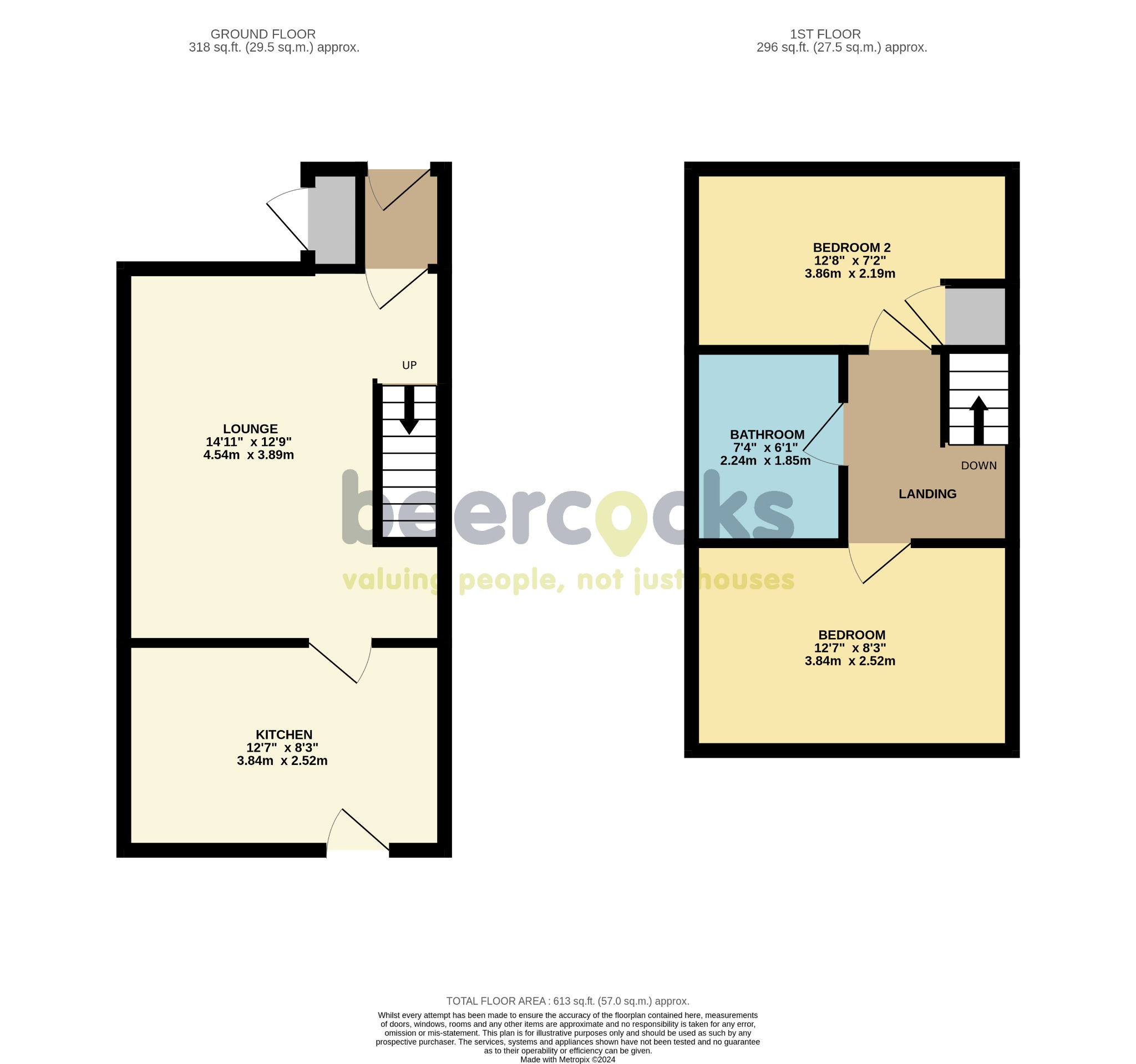 2 bed end of terrace house for sale in Minster Avenue, Beverley - Property Floorplan