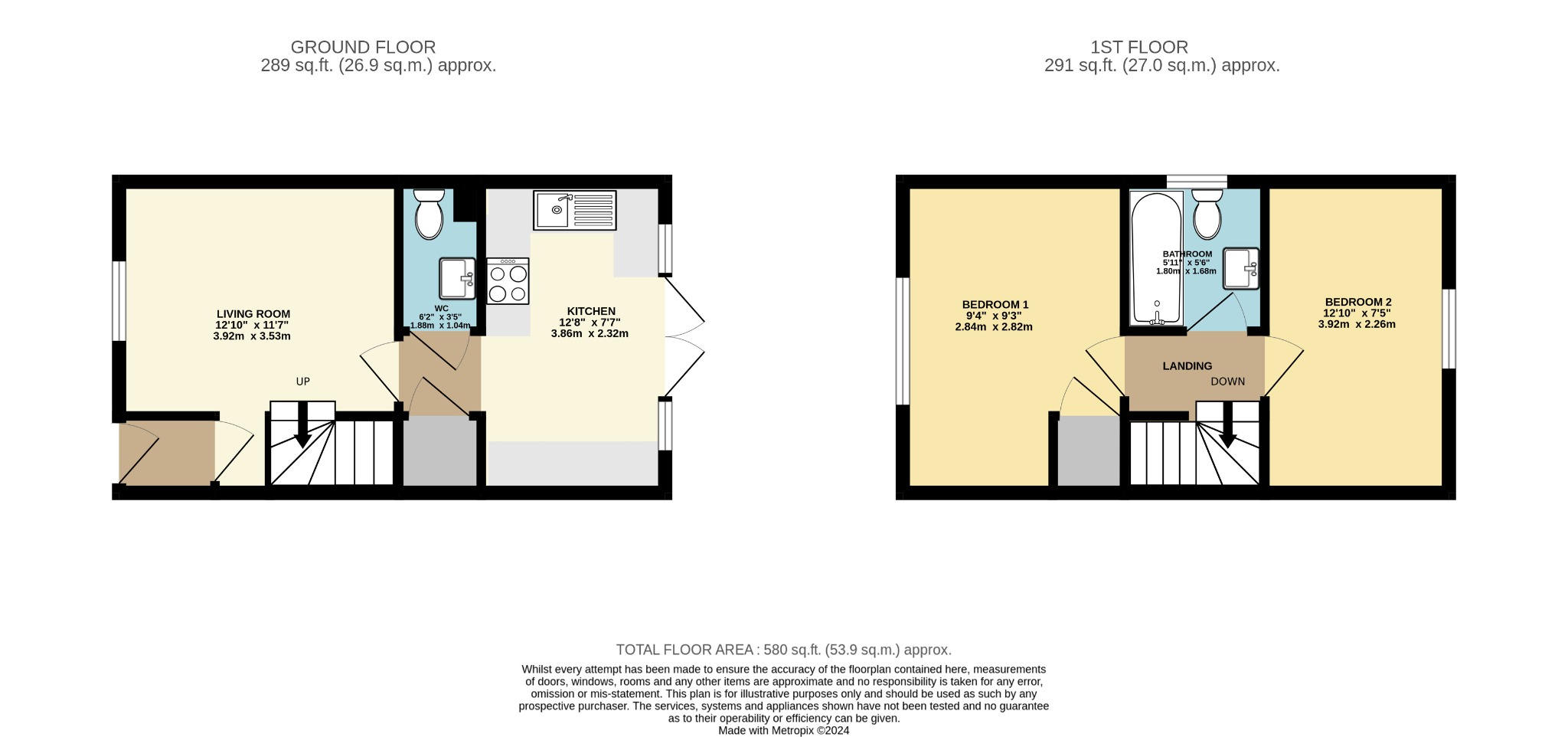 2 bed semi-detached house for sale in Hornbeam Close, Beverley - Property Floorplan