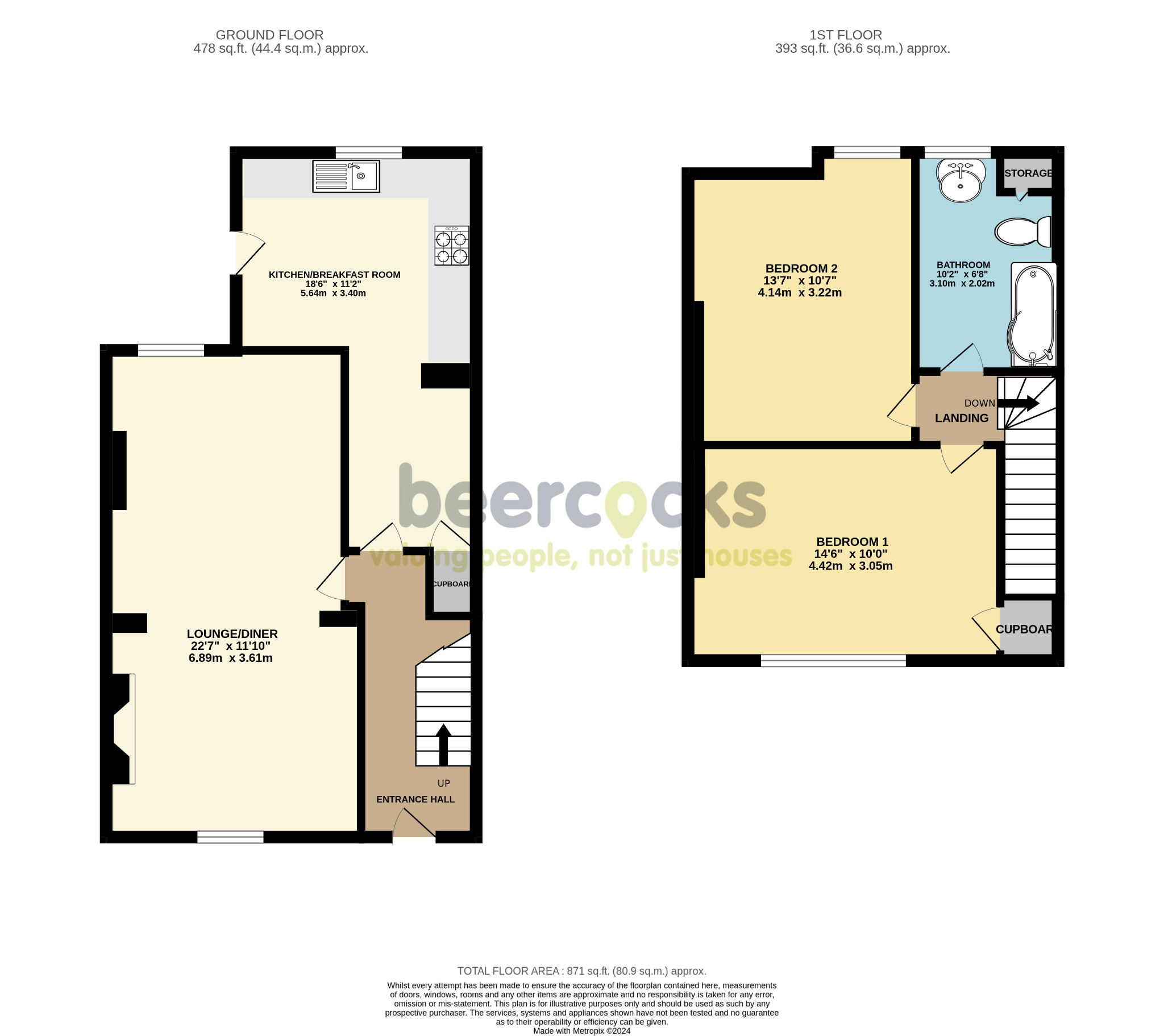2 bed terraced house for sale in Flemingate, Beverley - Property Floorplan
