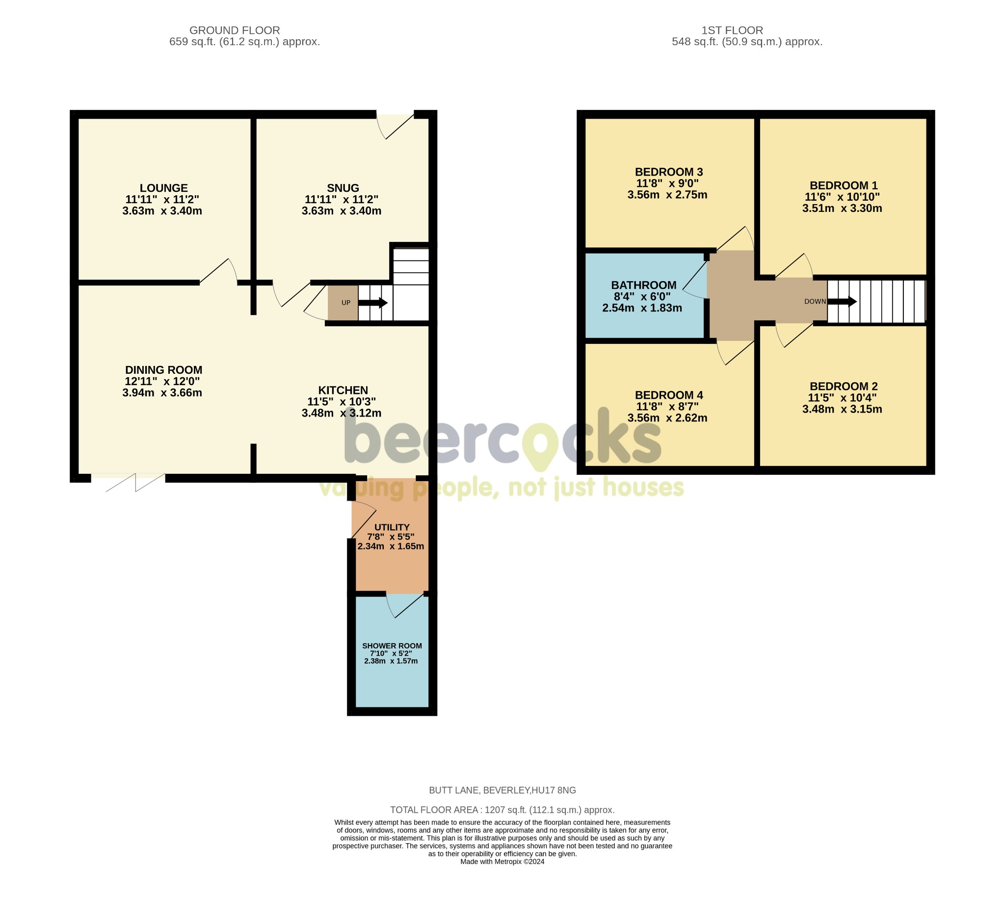 4 bed semi-detached house for sale in Butt Lane, Beverley - Property Floorplan