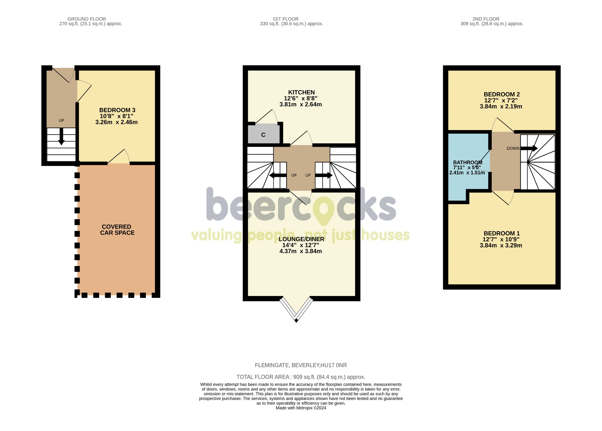 2 bed end of terrace house for sale in Flemingate, Beverley - Property Floorplan