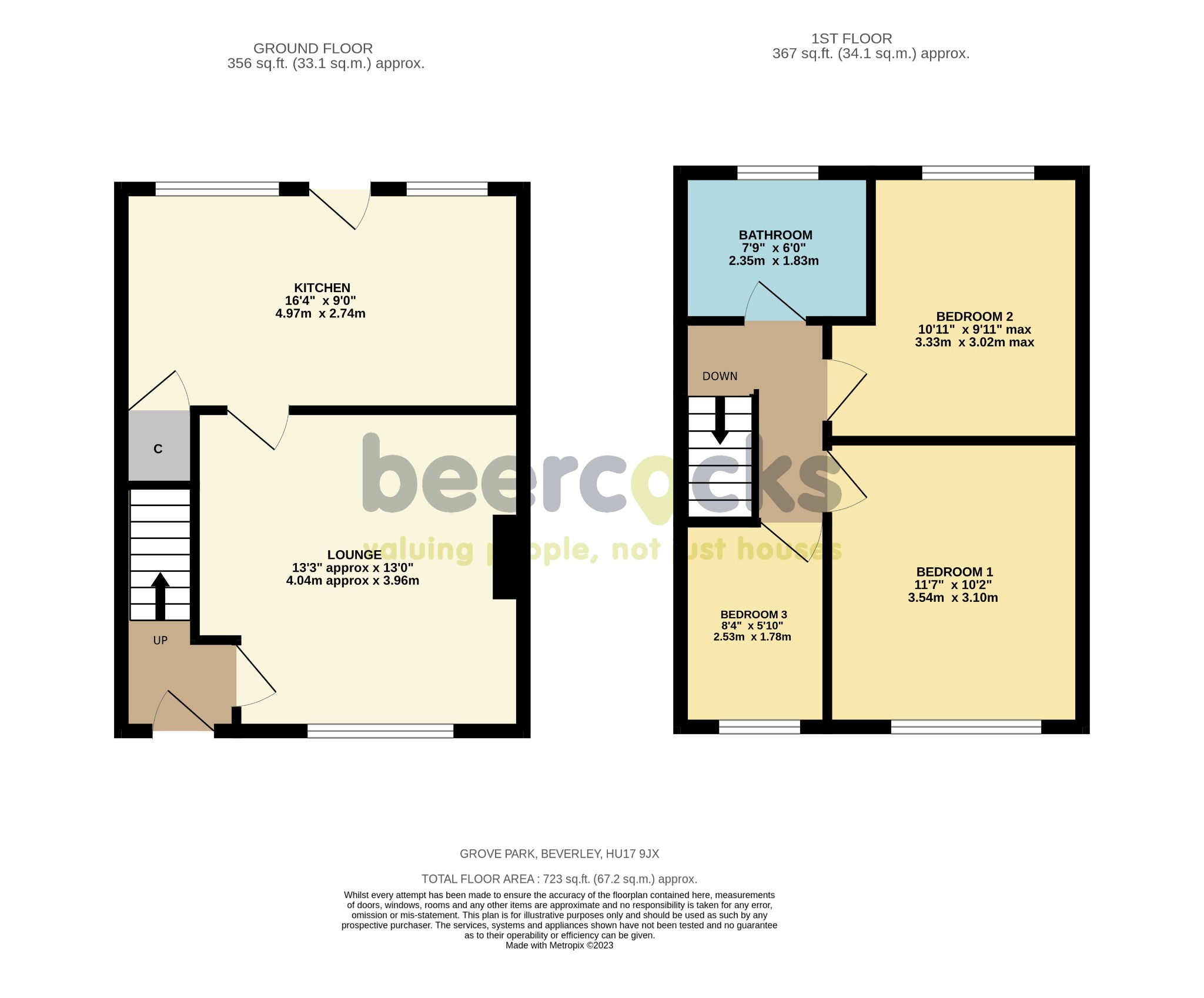 3 bed end of terrace house for sale in Grove Park, Beverley - Property Floorplan