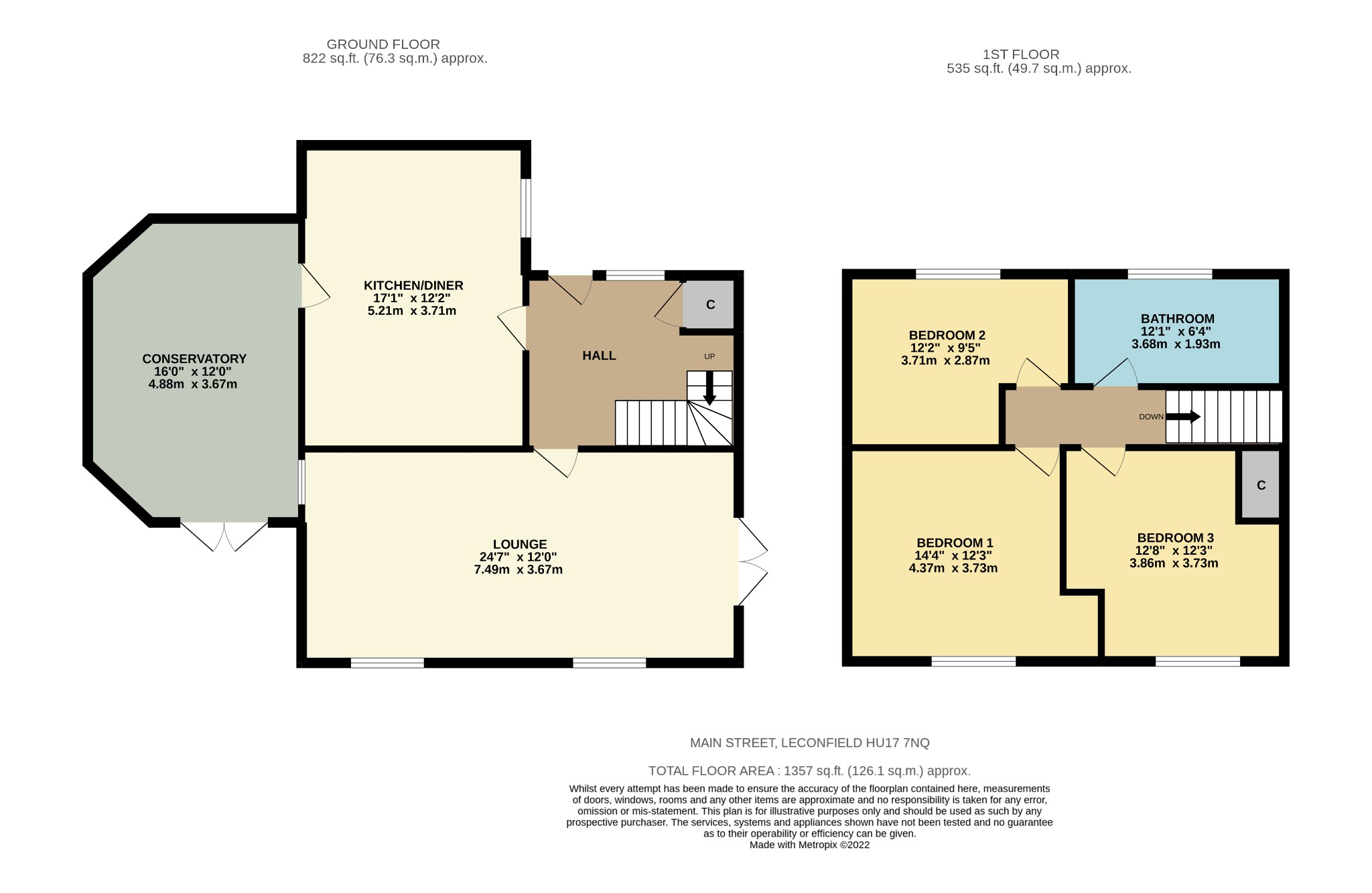 3 bed detached house for sale in Main Street, Beverley - Property Floorplan