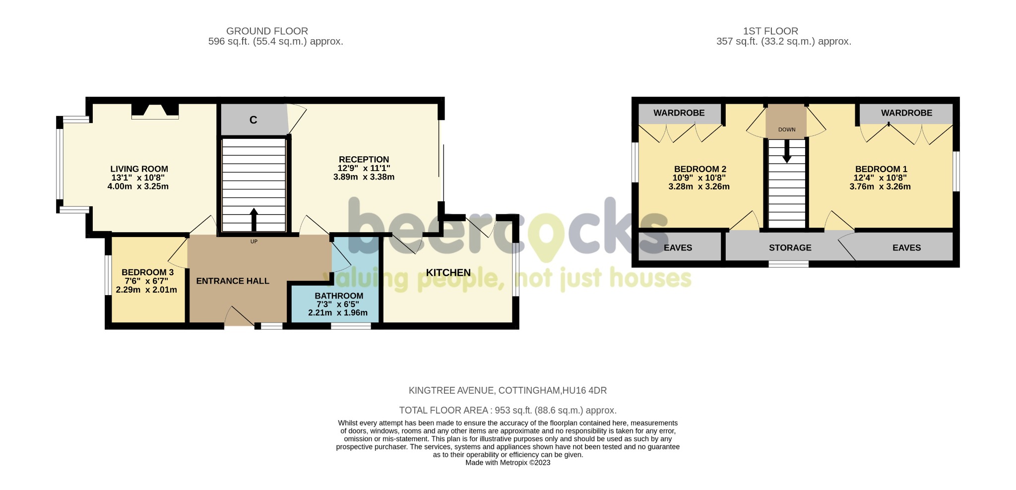 3 bed semi-detached house for sale in Kingtree Avenue, Cottingham - Property Floorplan