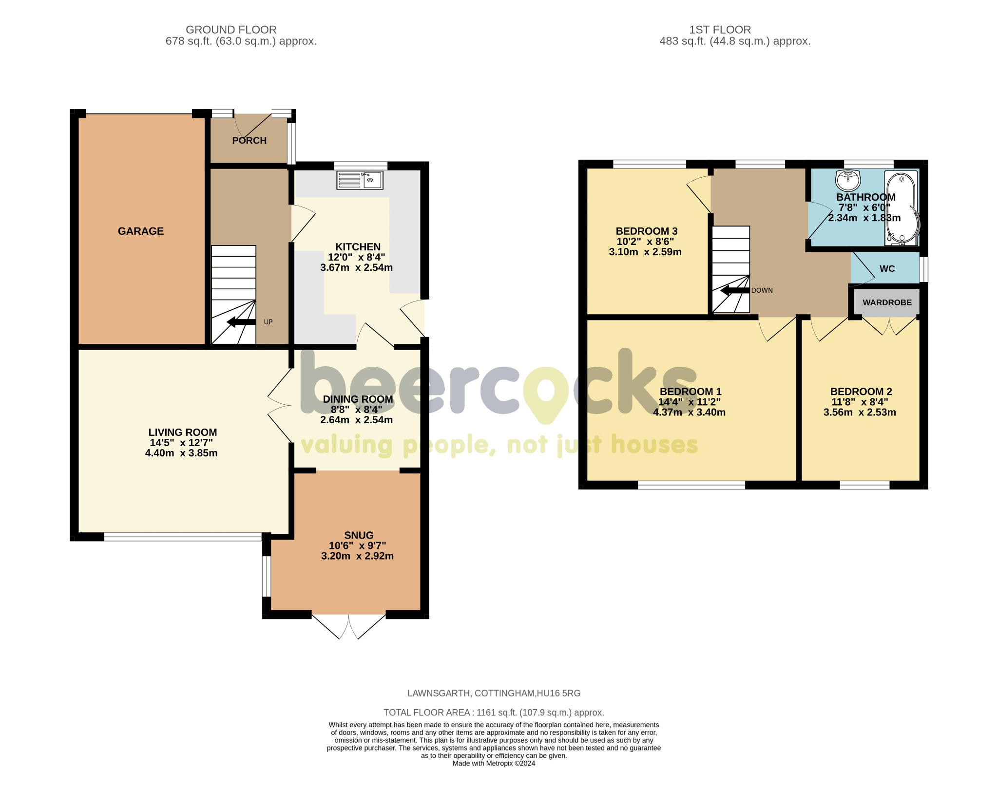 3 bed semi-detached house for sale in Lawnsgarth, Cottingham - Property Floorplan
