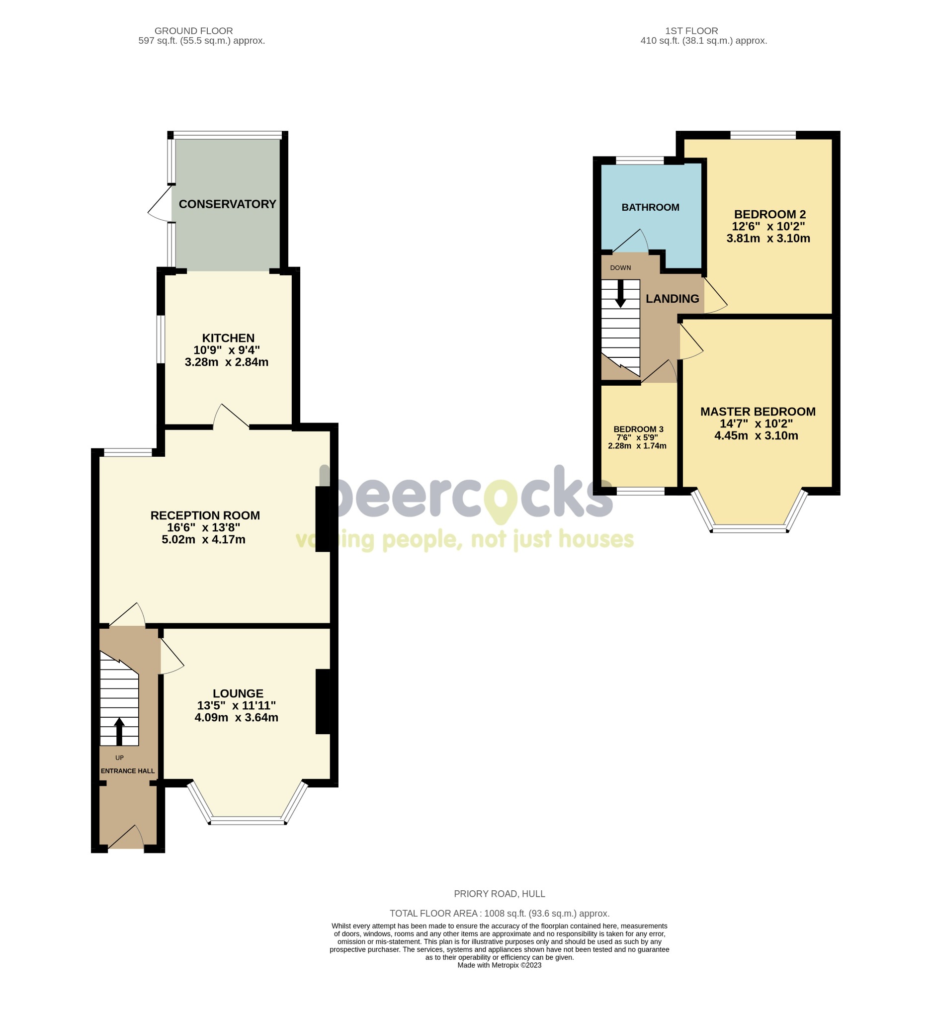 3 bed terraced house for sale in Priory Road, Hull - Property Floorplan