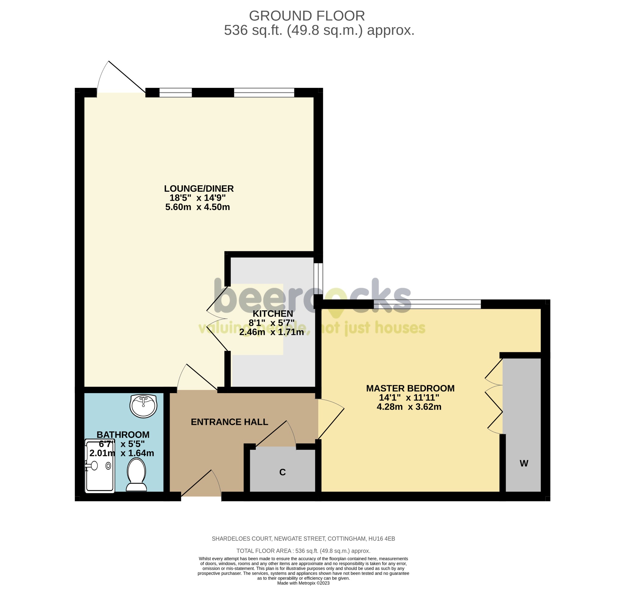 1 bed flat for sale, Cottingham - Property Floorplan