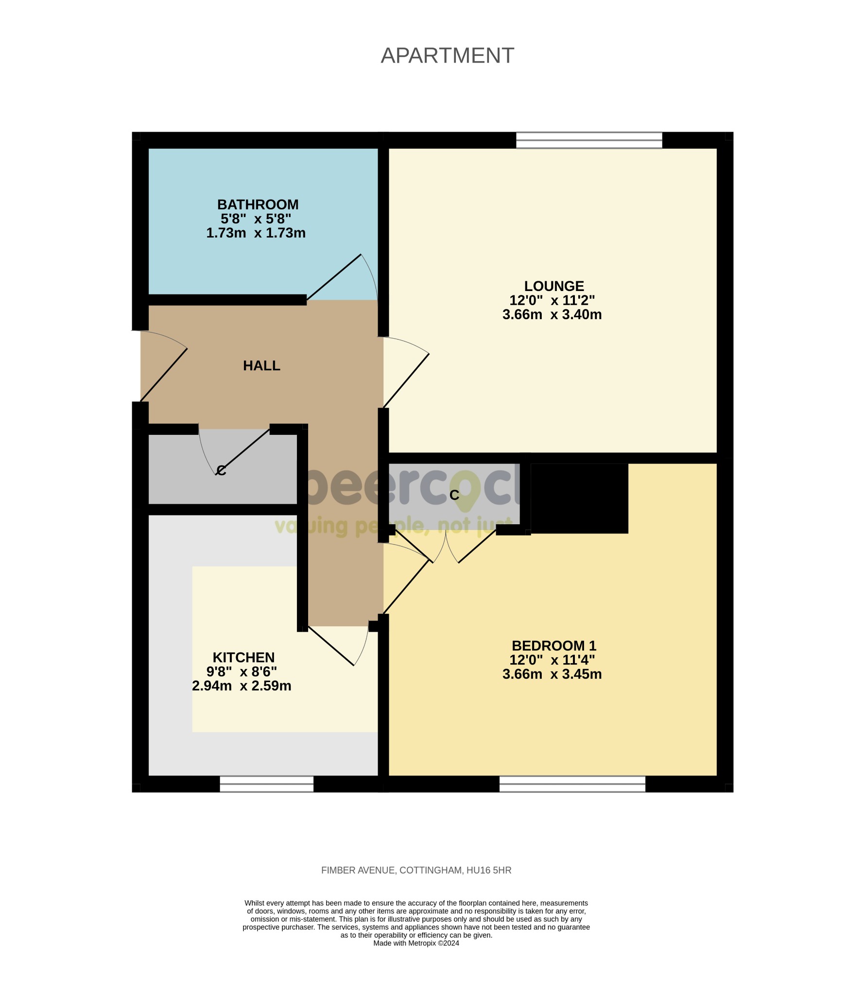 1 bed flat for sale in Fimber Avenue, Cottingham - Property Floorplan