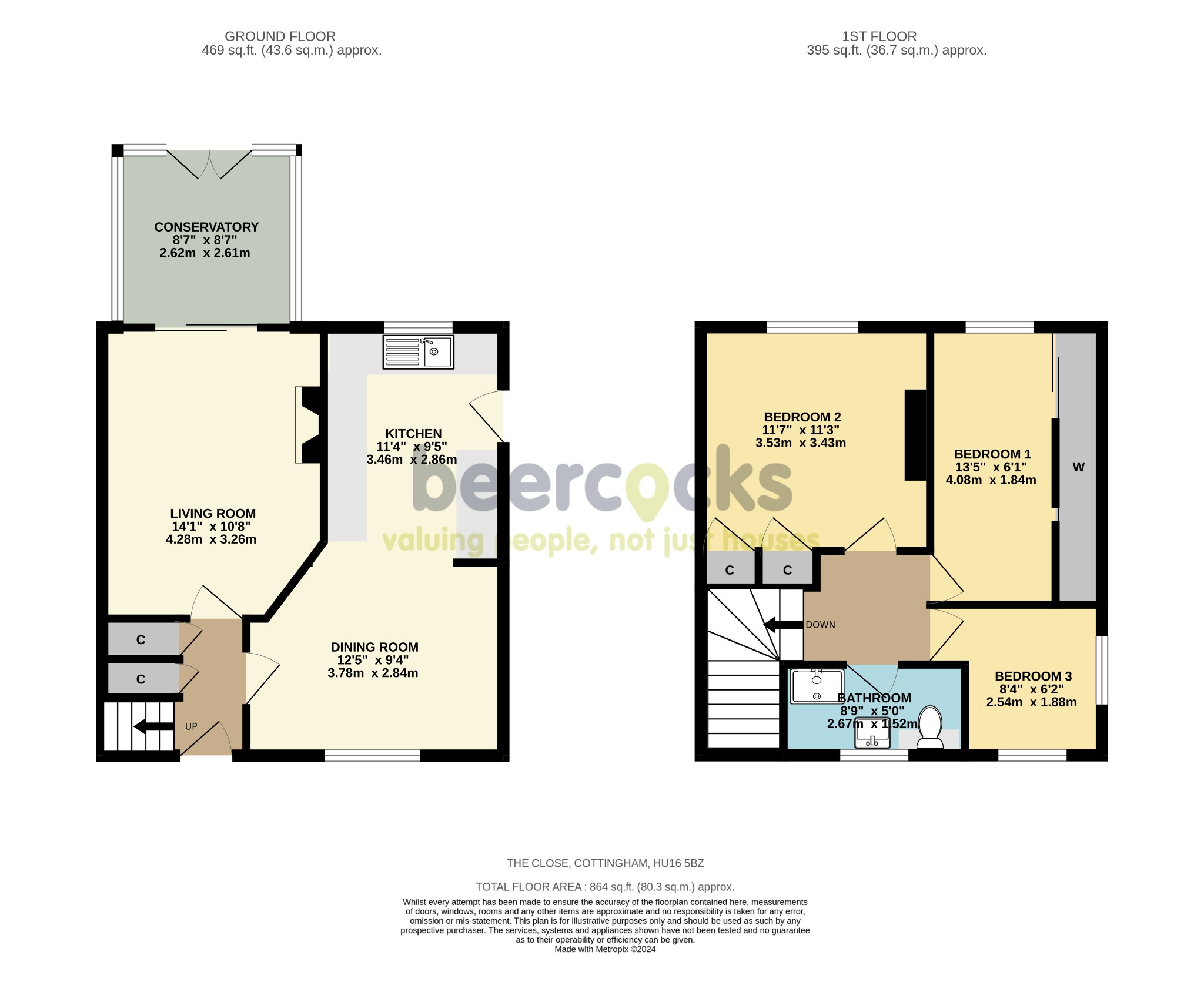 3 bed end of terrace house for sale in The Close, Cottingham - Property Floorplan