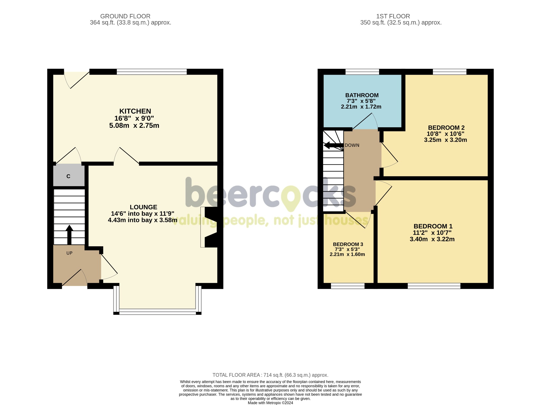 3 bed terraced house for sale in George Street, Cottingham - Property Floorplan