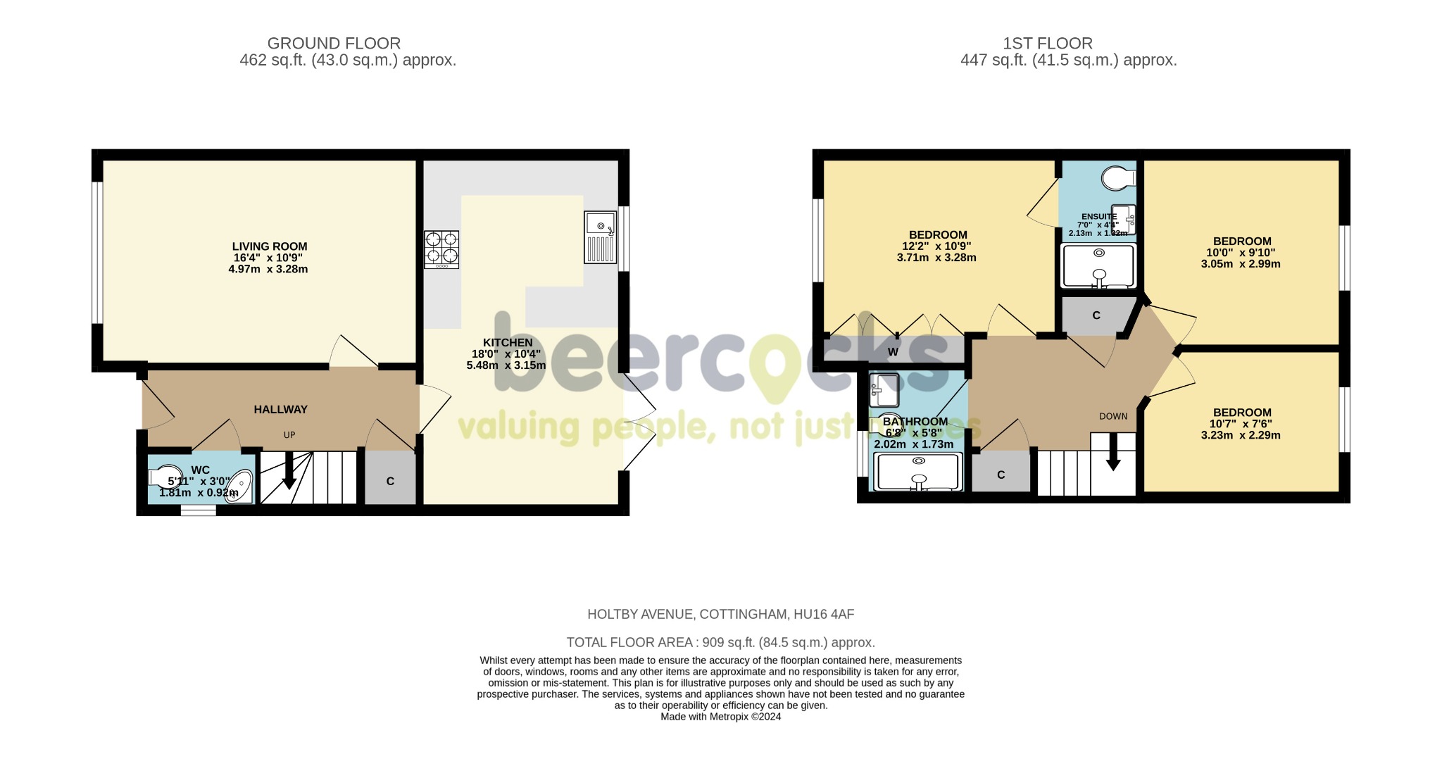 3 bed semi-detached house for sale in Holtby Avenue, Cottingham - Property Floorplan