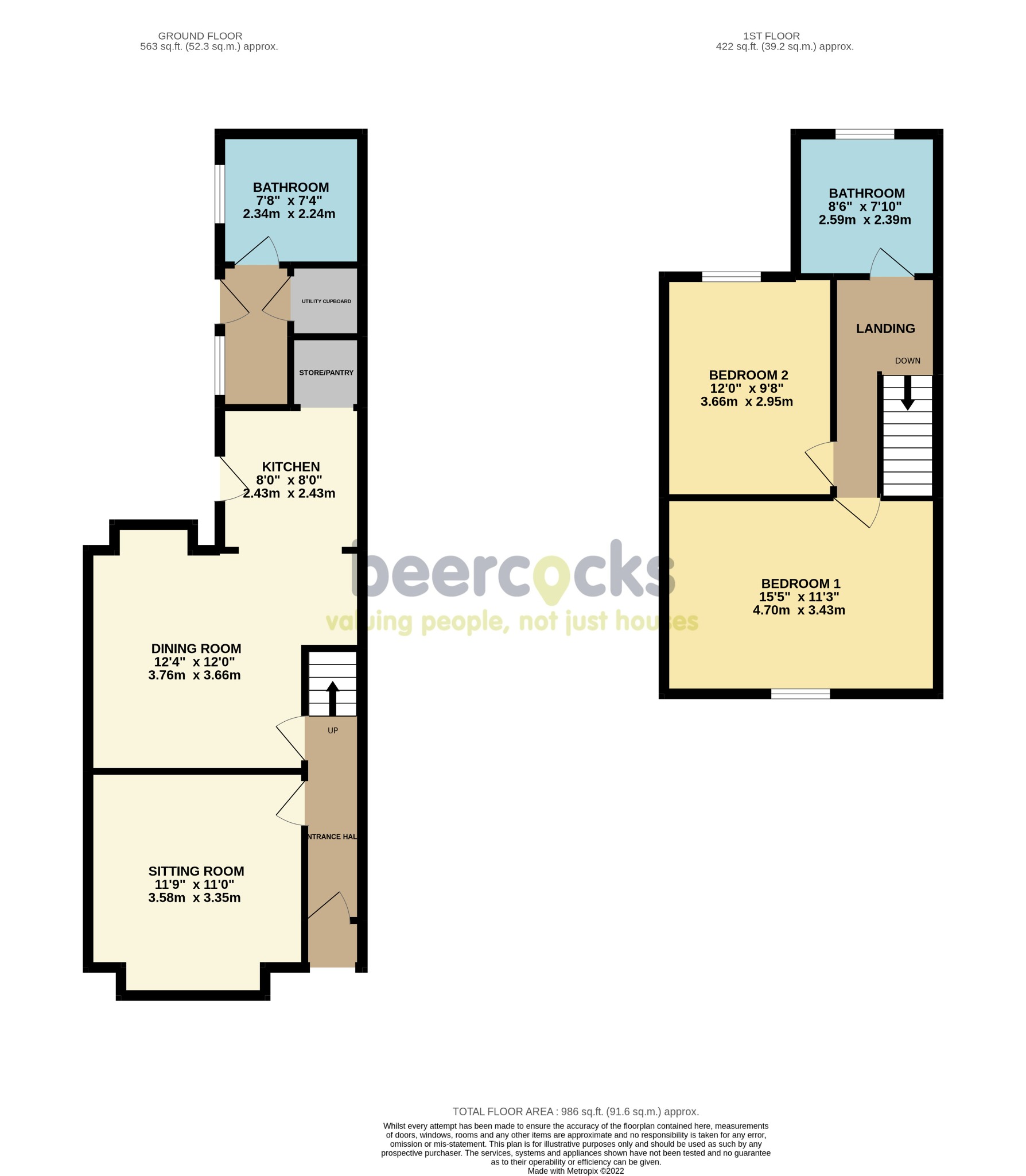 2 bed semi-detached house for sale in East End Road, Hull - Property Floorplan
