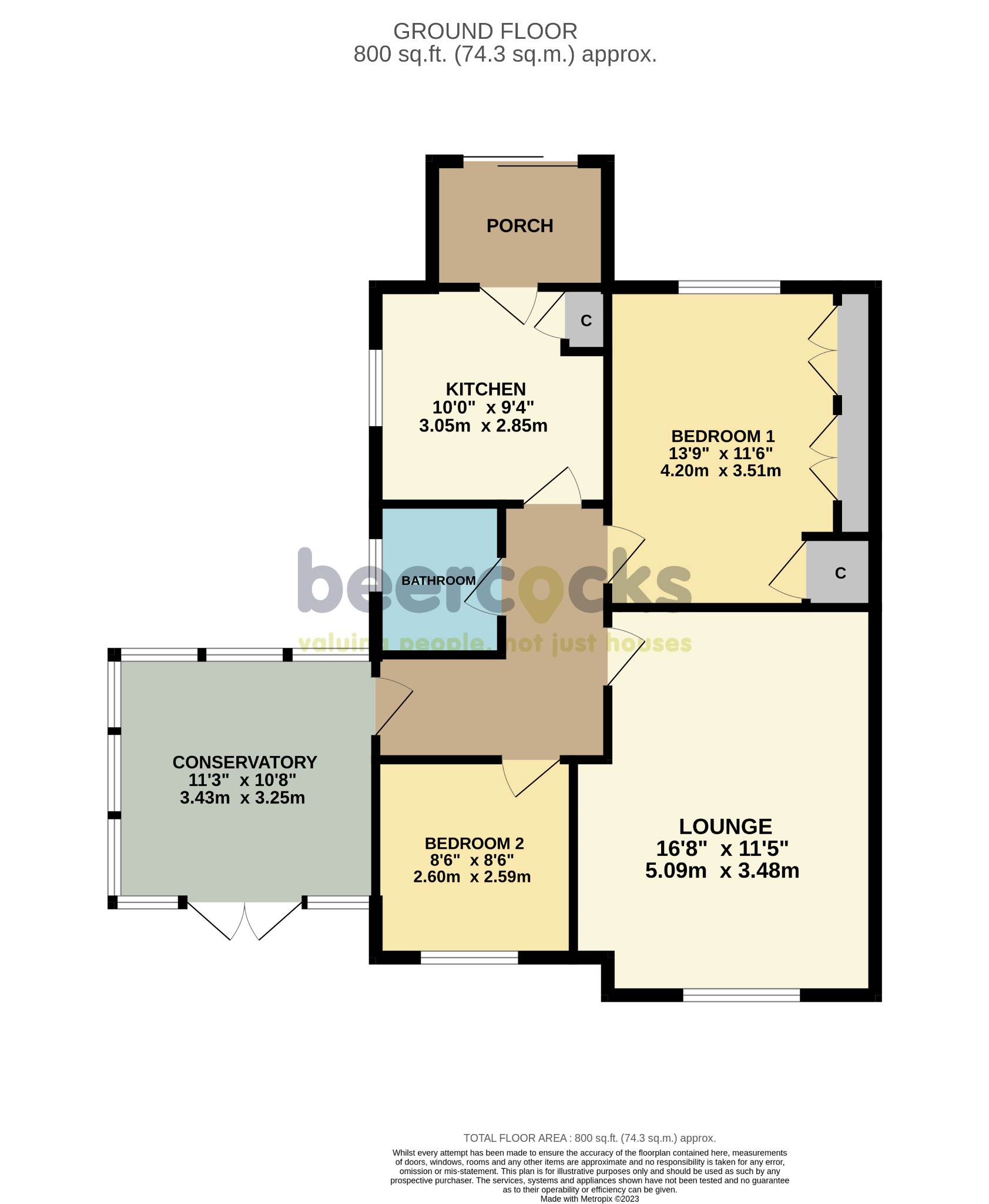 2 bed bungalow for sale in Raines Close, Hull - Property Floorplan