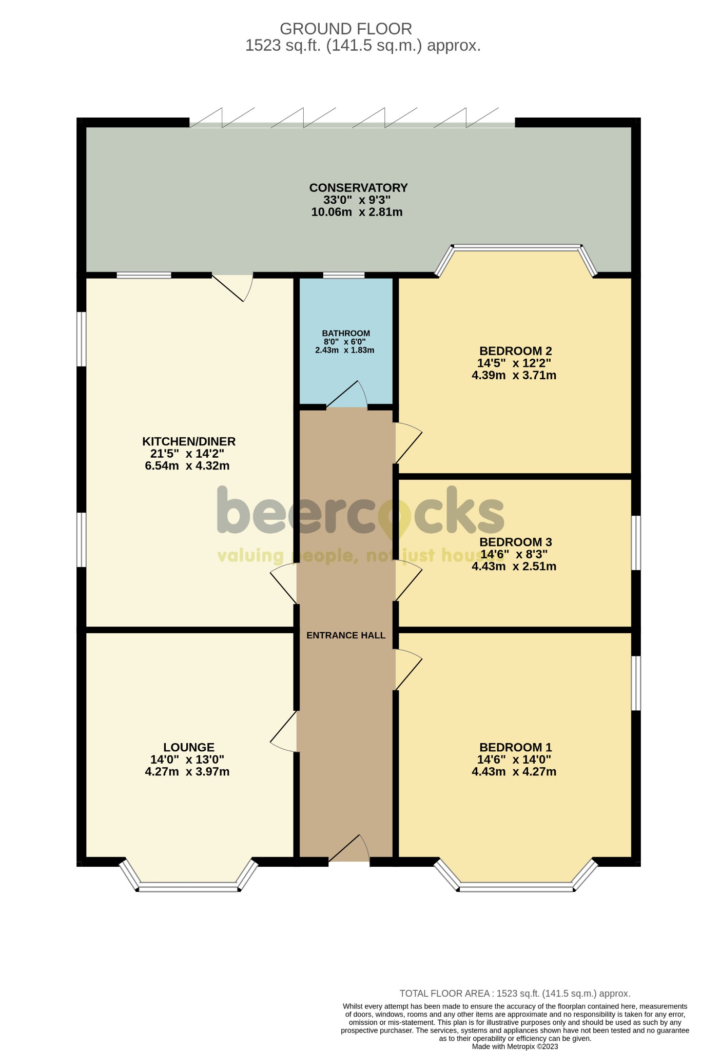 3 bed detached bungalow for sale in Newfield Lane, Hull - Property Floorplan