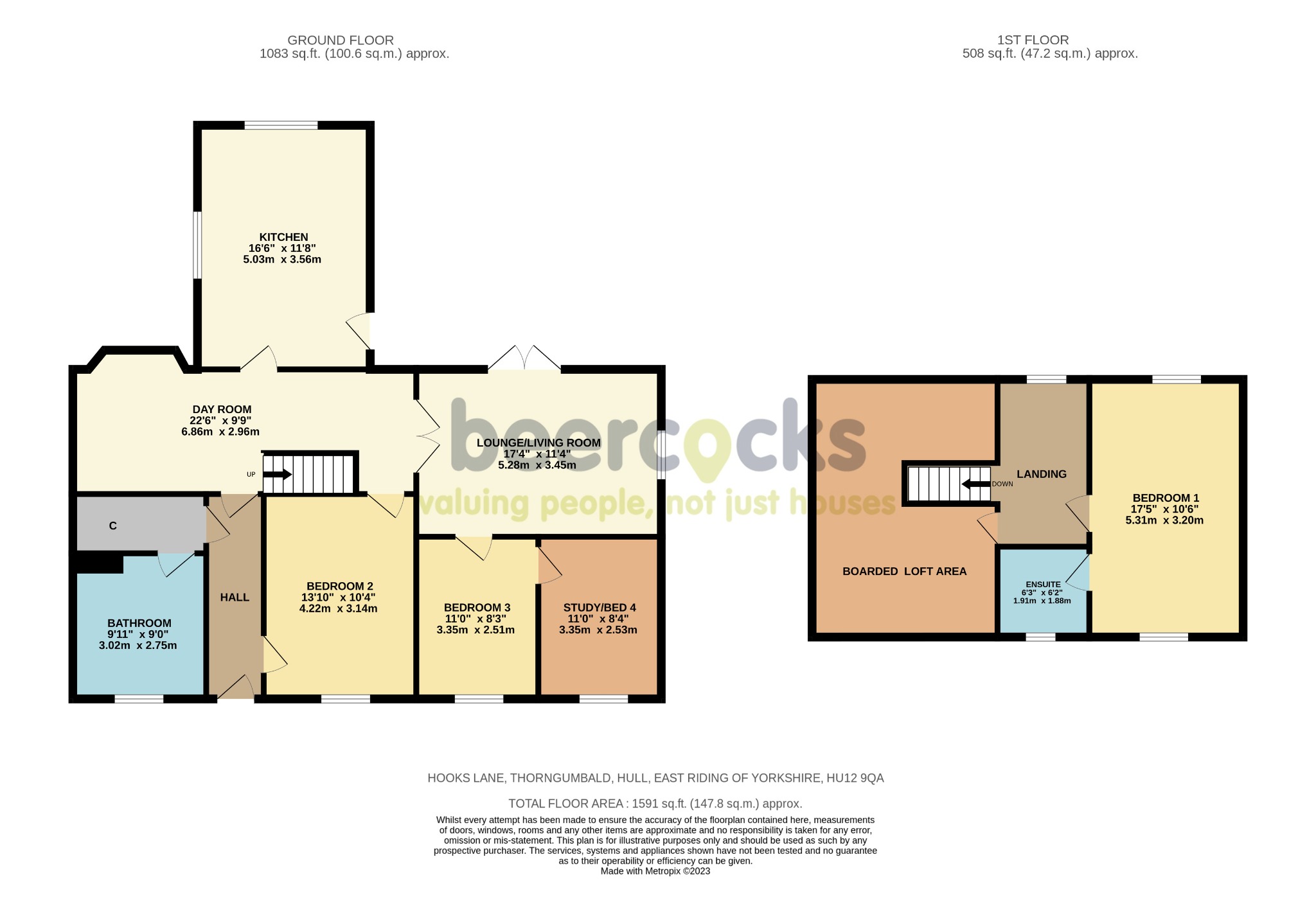 3 bed detached house for sale in Hooks Lane, Hull - Property Floorplan
