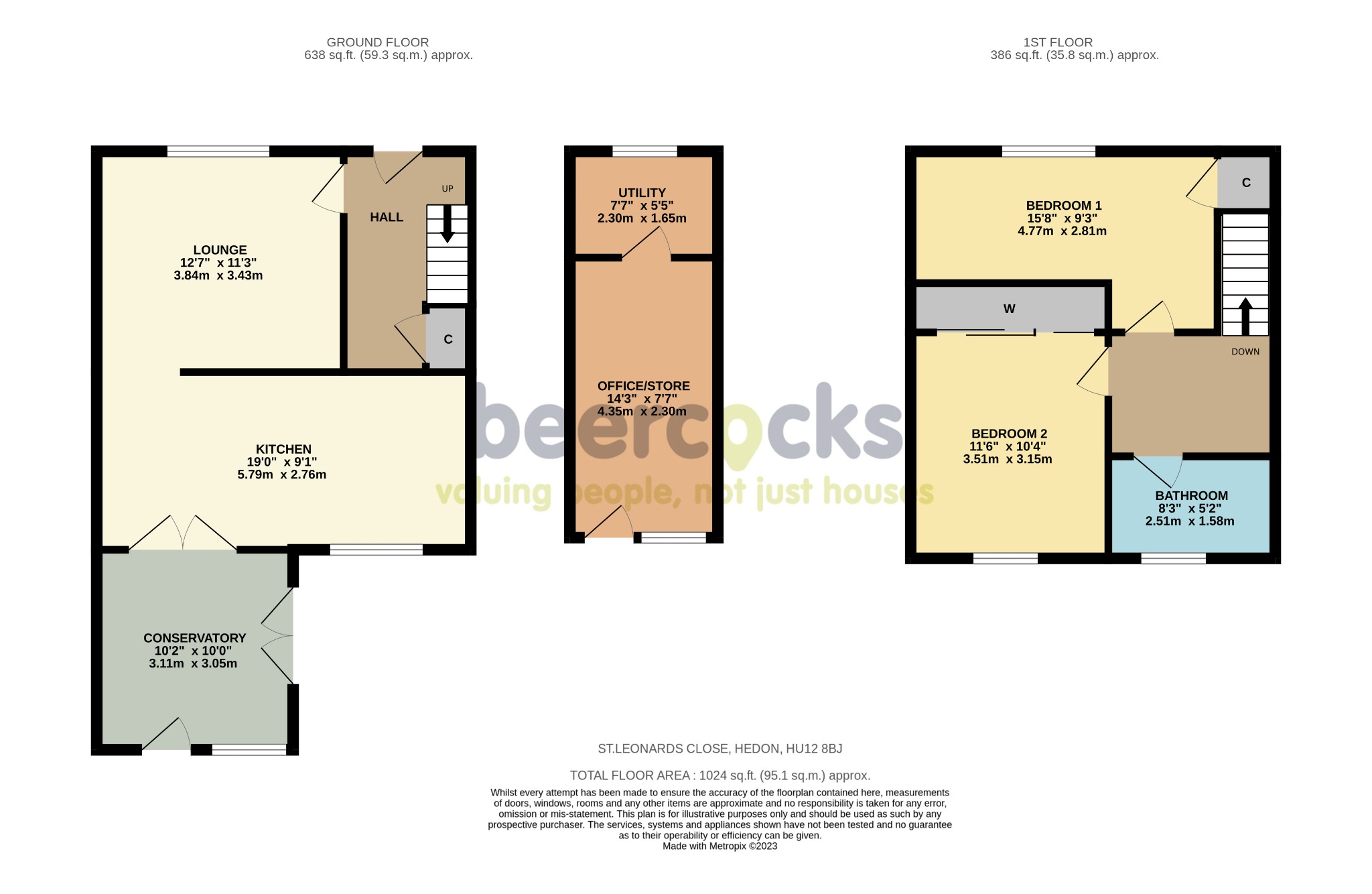 2 bed end of terrace house for sale in St Leonards Close, Hull - Property Floorplan