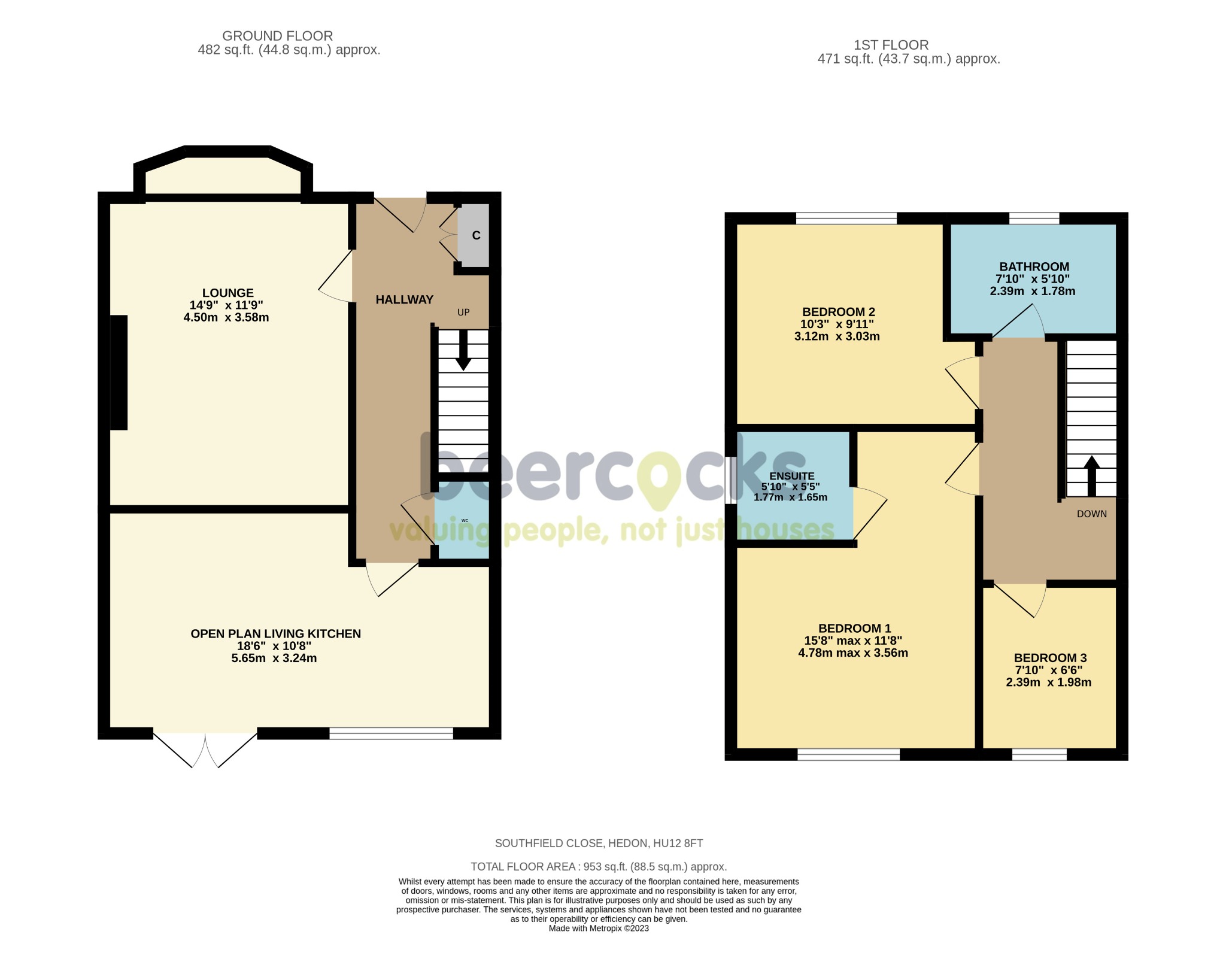 3 bed detached house for sale in Southfield Close, Hull - Property Floorplan