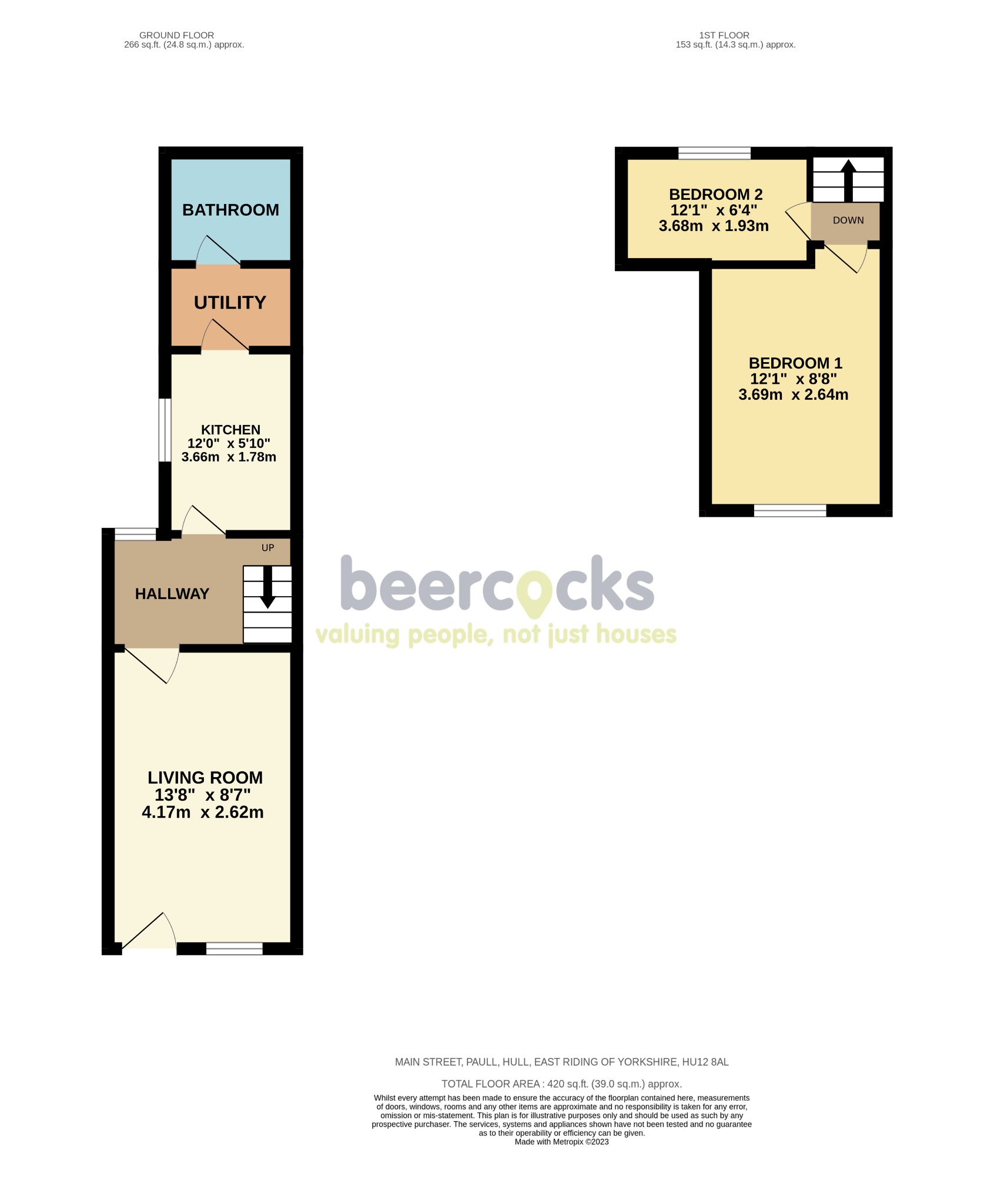 2 bed terraced house for sale in Main Street, Hull - Property Floorplan