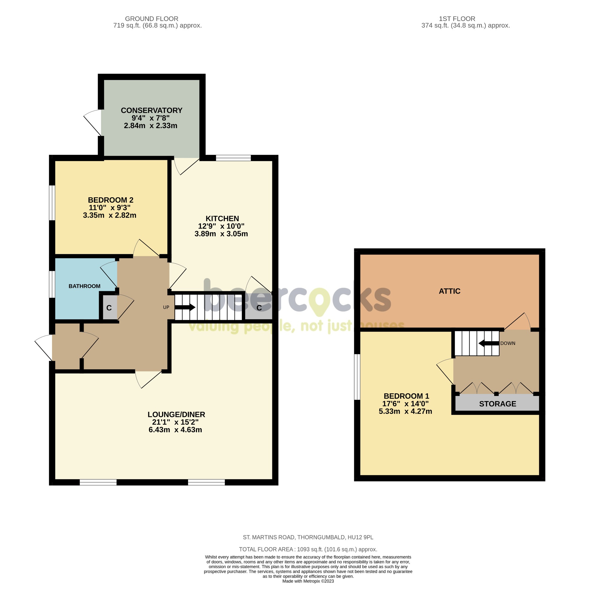 2 bed semi-detached bungalow for sale in St Martin's Road, Hull - Property Floorplan