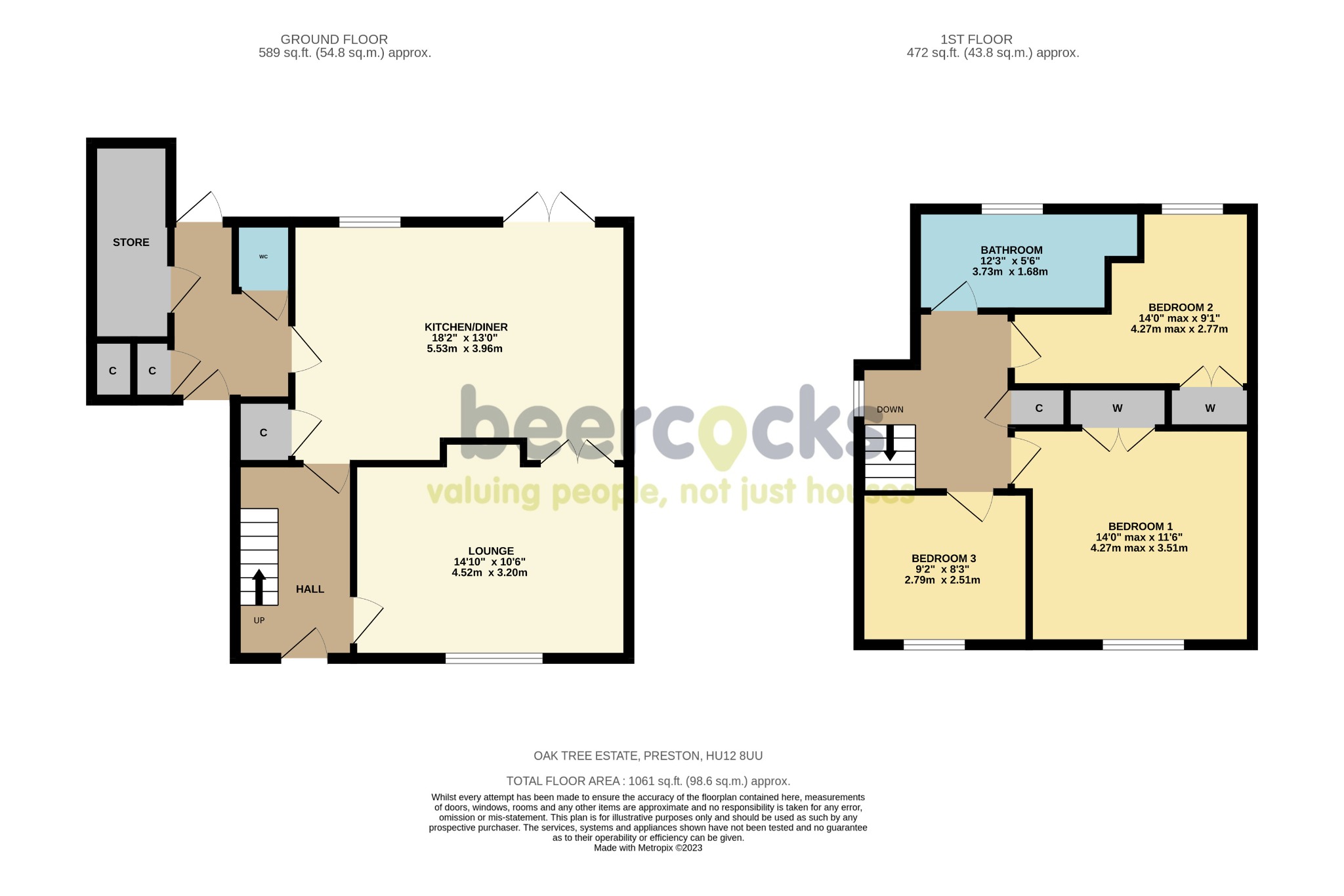 3 bed semi-detached house for sale in Oak Tree Estate, Hull - Property Floorplan