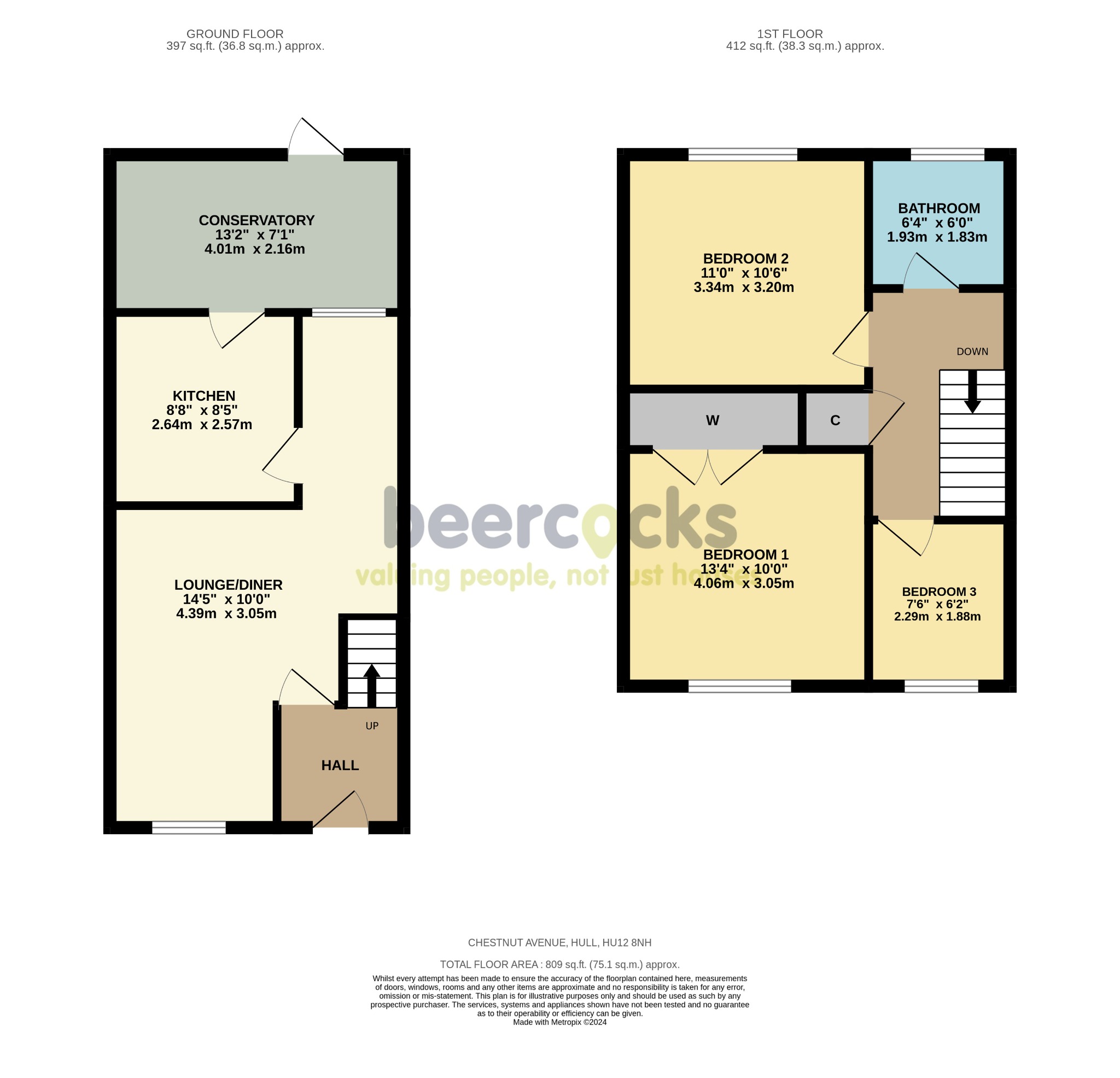 3 bed semi-detached house for sale in Chestnut Avenue, Hull - Property Floorplan