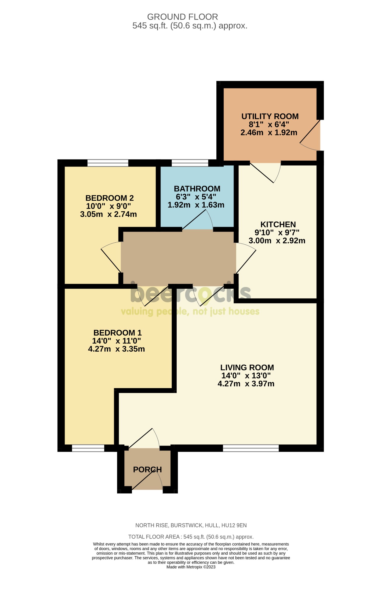 2 bed semi-detached bungalow for sale in North Rise, Hull - Property Floorplan
