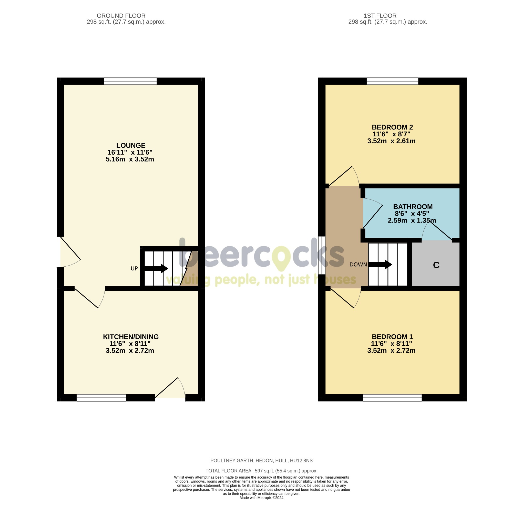 2 bed semi-detached house for sale in Poultney Garth, Hull - Property Floorplan