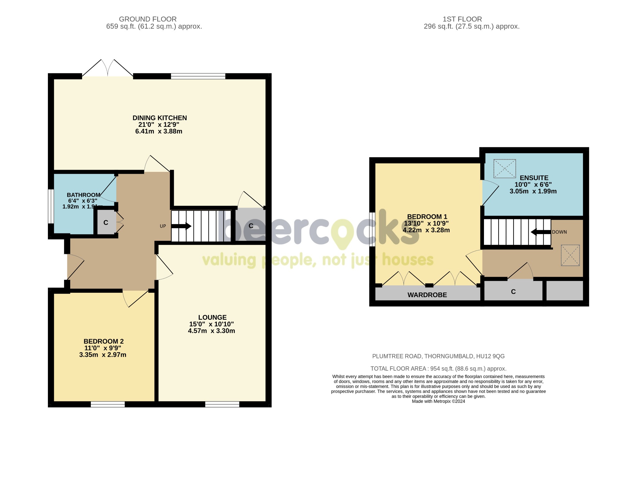2 bed semi-detached house for sale in Plumtree Road, Hull - Property Floorplan