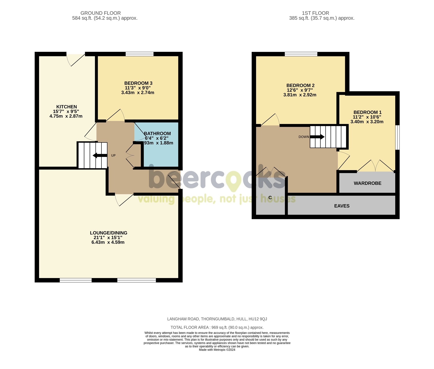 3 bed semi-detached house for sale in Langham Road, Hull - Property Floorplan