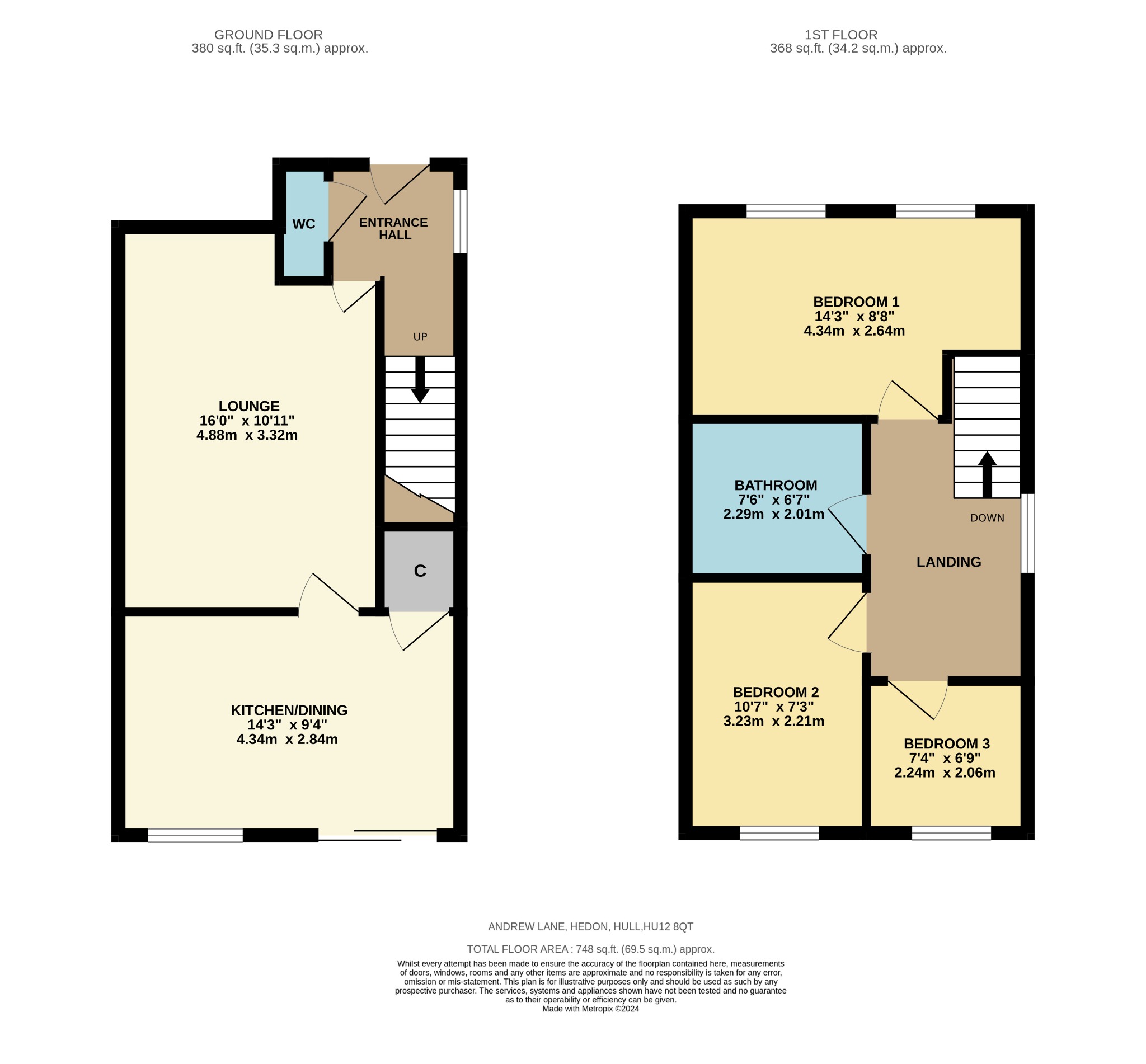 3 bed semi-detached house for sale in Andrew Lane, Hull - Property Floorplan