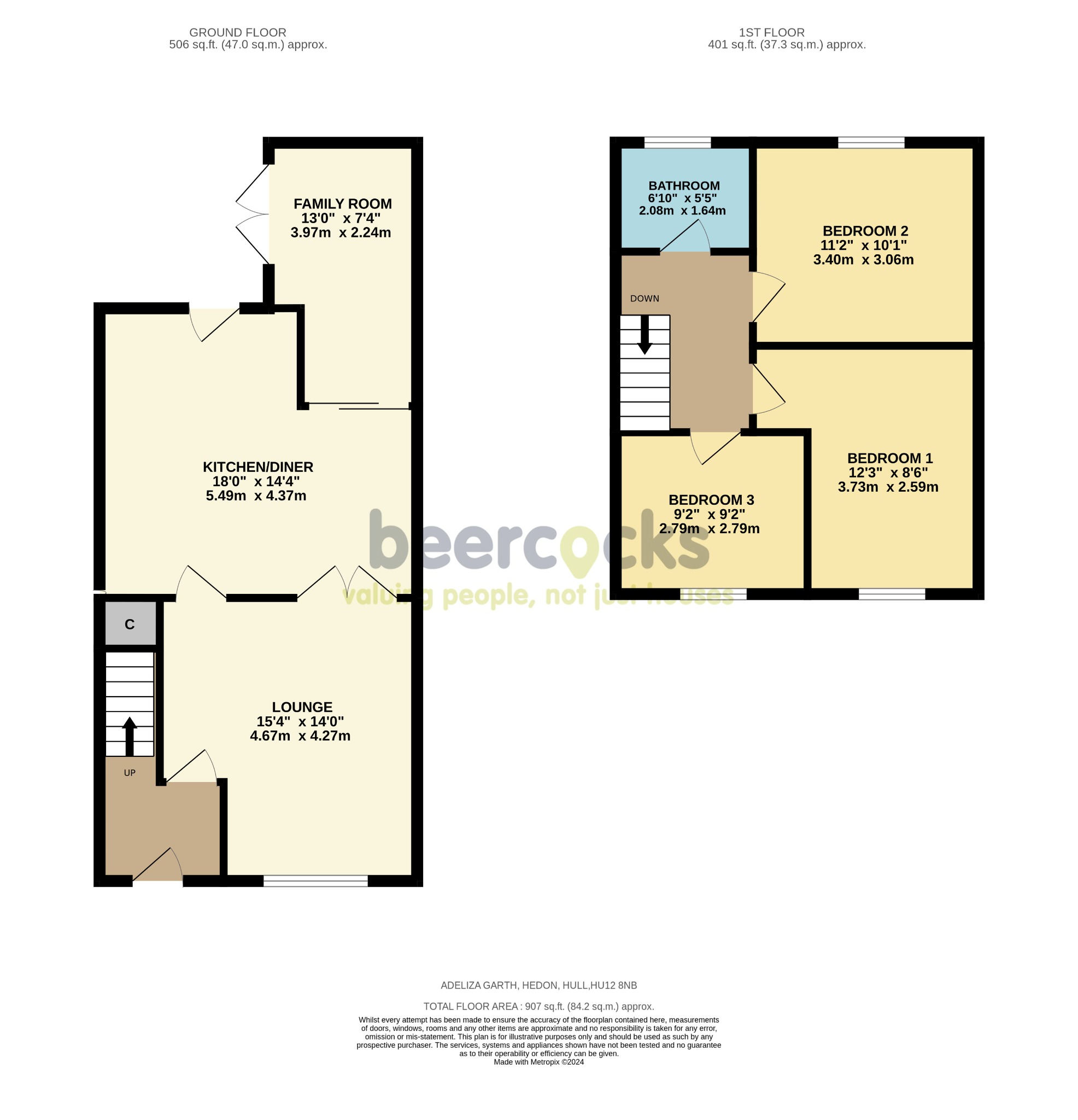 3 bed semi-detached house for sale in Adeliza Garth, Hull - Property Floorplan