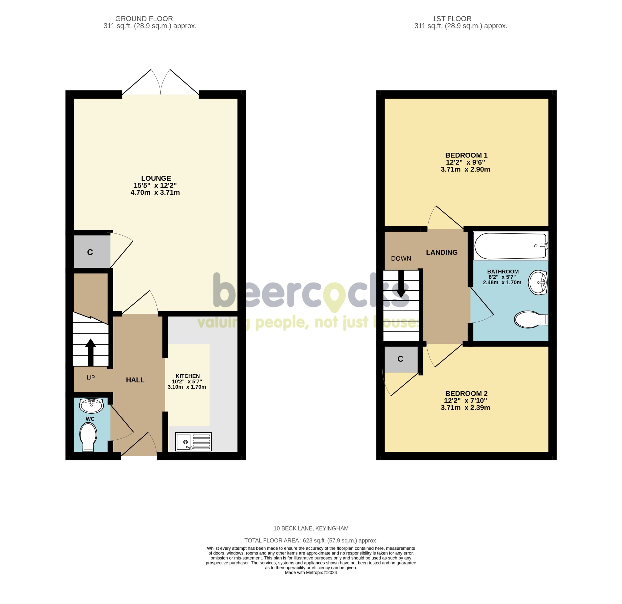 2 bed terraced house for sale in Beck Lane, Hull - Property Floorplan