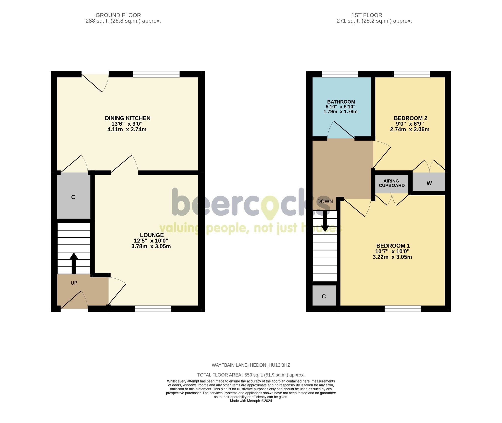 2 bed end of terrace house for sale in Wayfbain, Hull - Property Floorplan