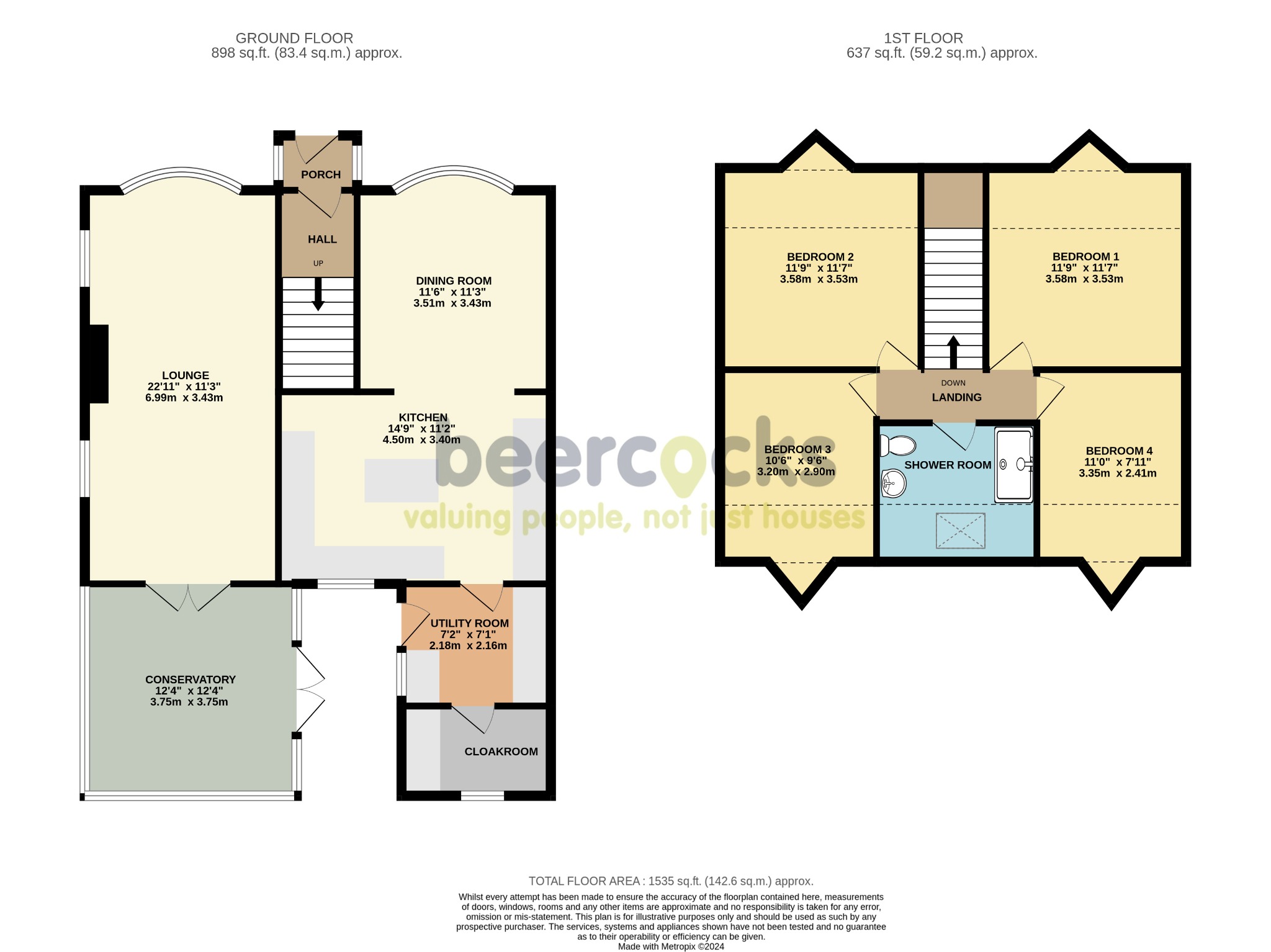 4 bed detached house for sale in North End Cottages, Hull - Property Floorplan