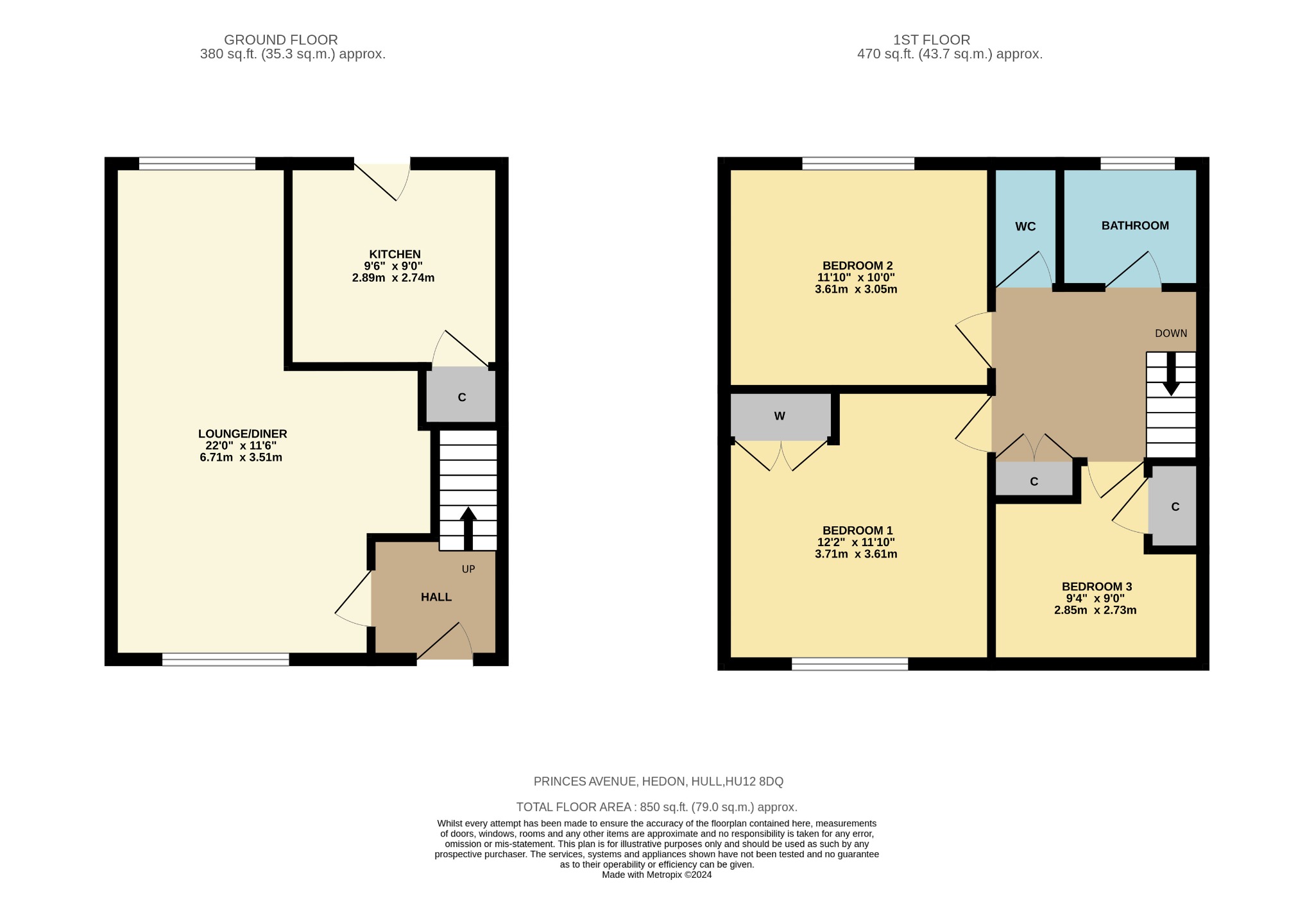 3 bed terraced house for sale in Princes Avenue, Hull - Property Floorplan