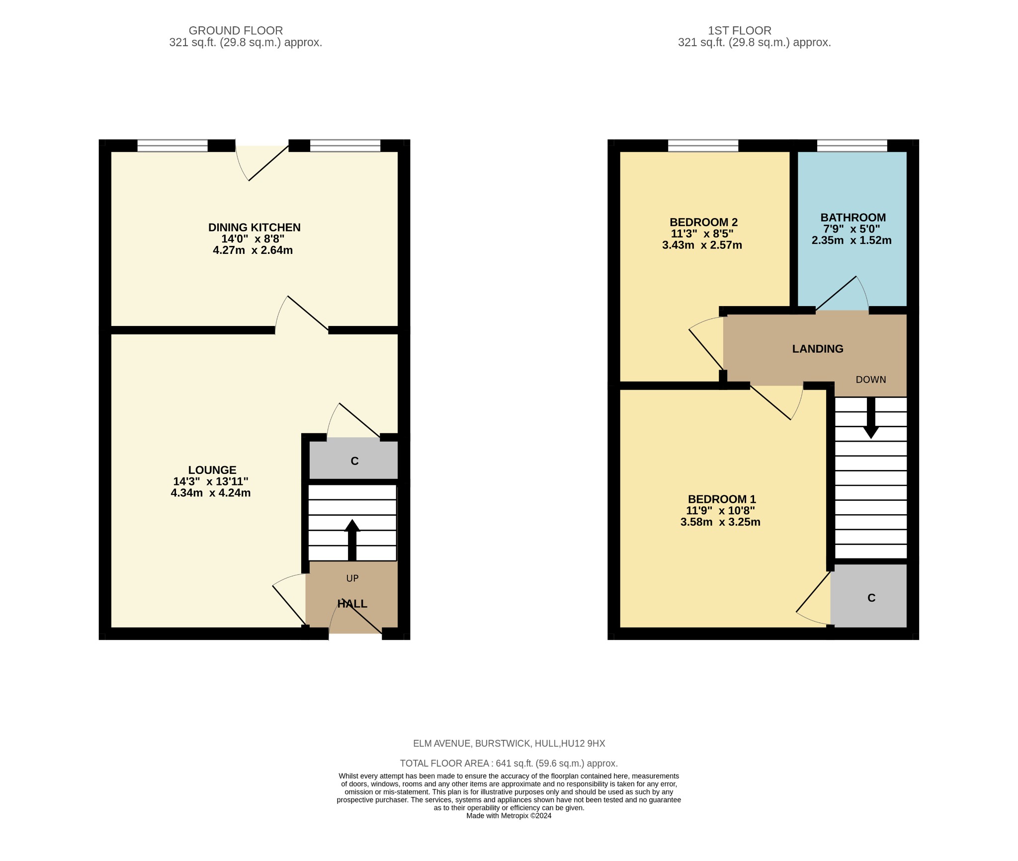 2 bed semi-detached house for sale in Elm Avenue, Hull - Property Floorplan