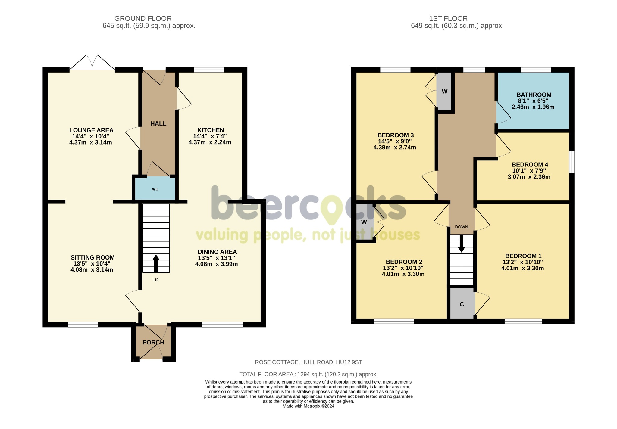4 bed terraced house for sale in Hull Road, Hull - Property Floorplan